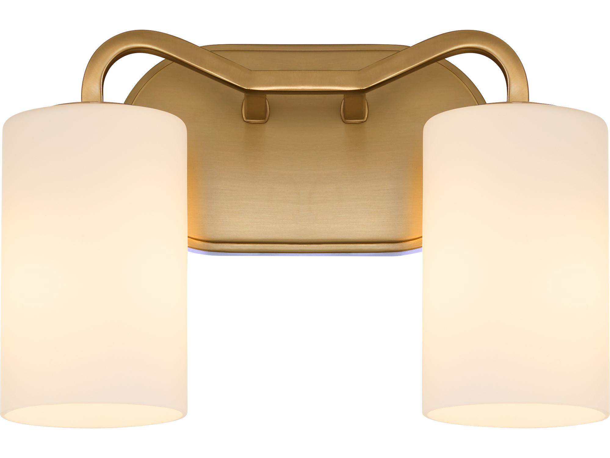 Quorum Rutherford 2-Light Brushed Brass Vanity Light