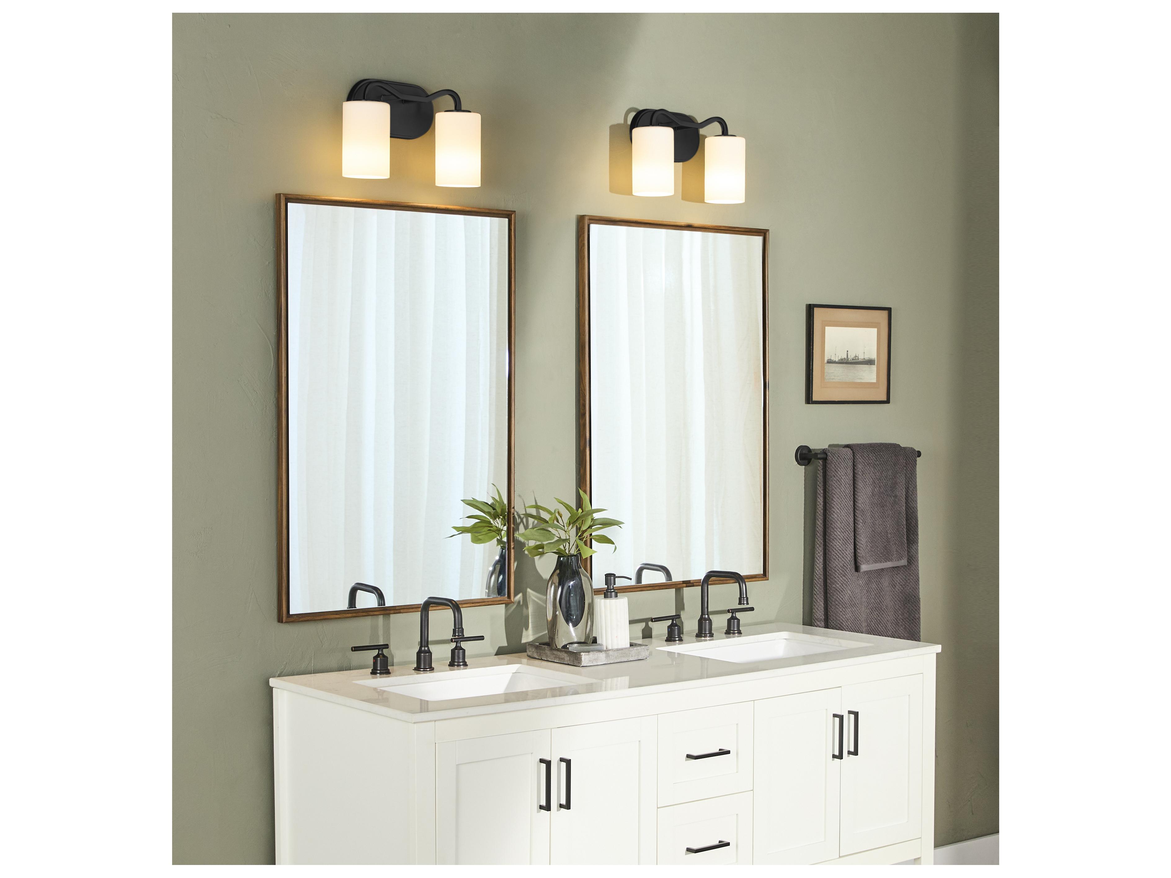 Quorum Rutherford 2-Light Matte Black Vanity Light