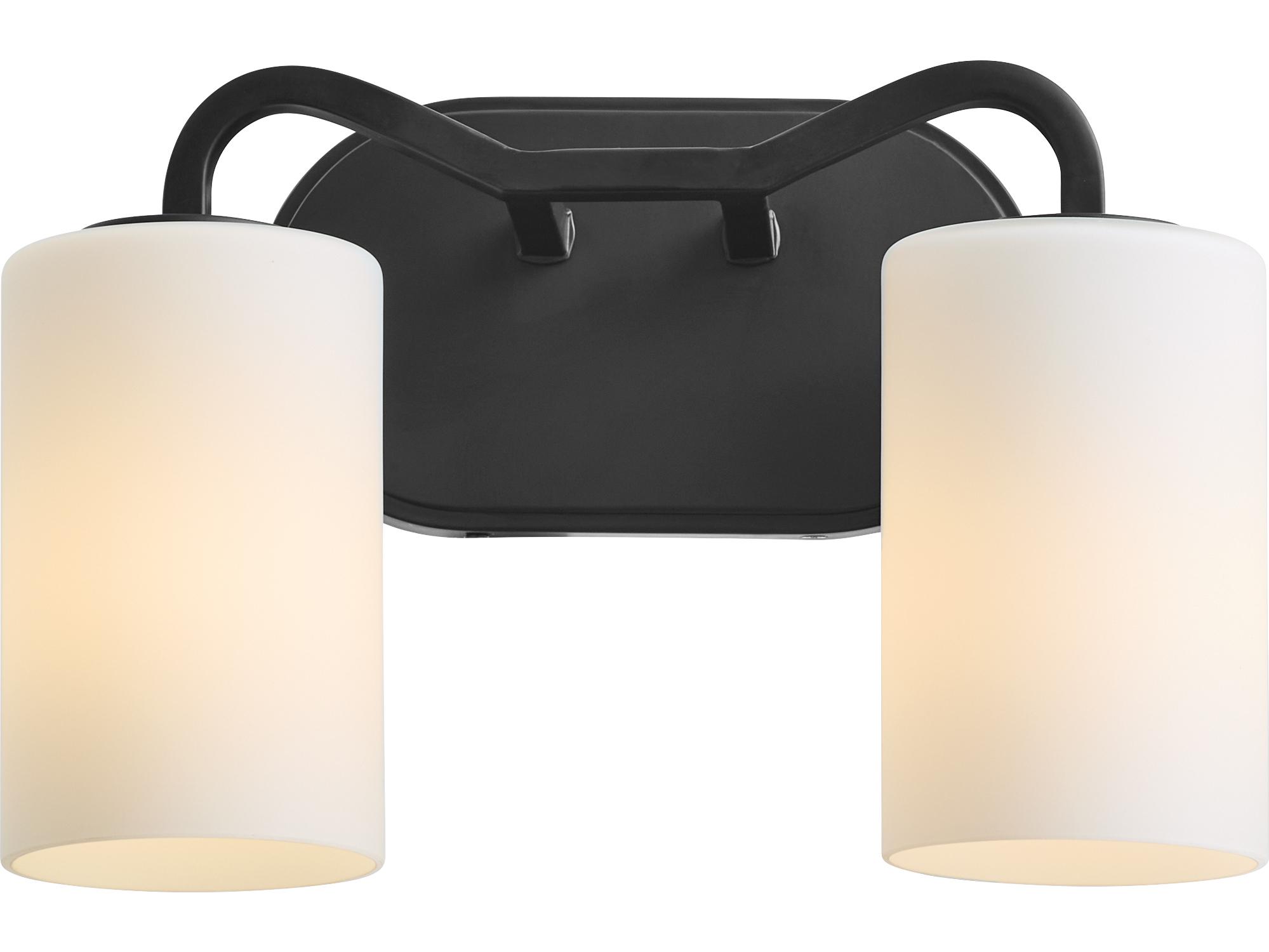 Quorum Rutherford 2-Light Matte Black Vanity Light