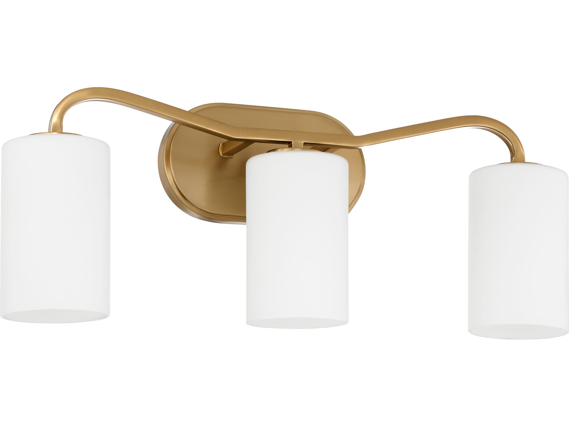 Quorum Rutherford 3-Light Brushed Brass Vanity Light