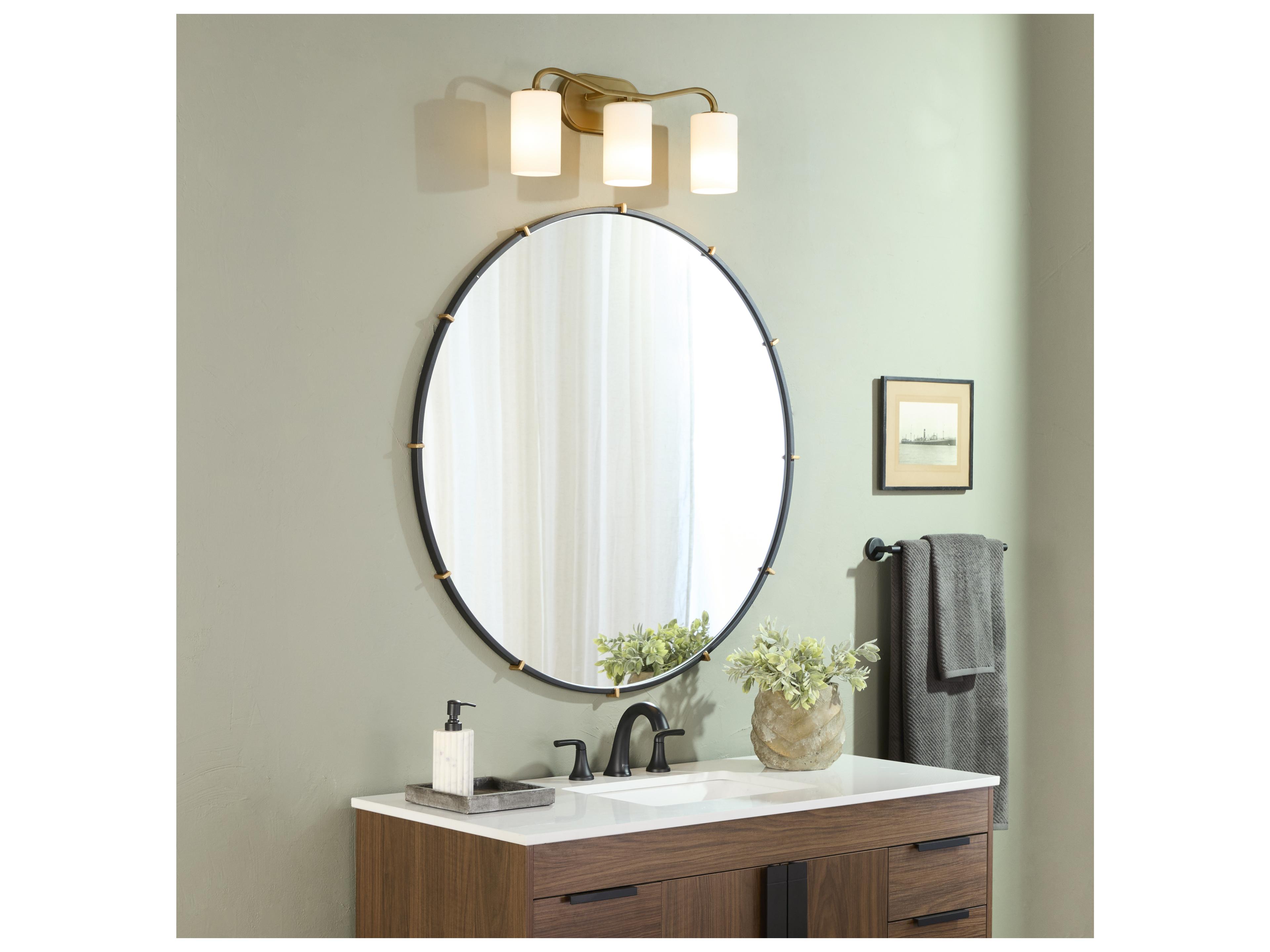 Quorum Rutherford 3-Light Brushed Brass Vanity Light