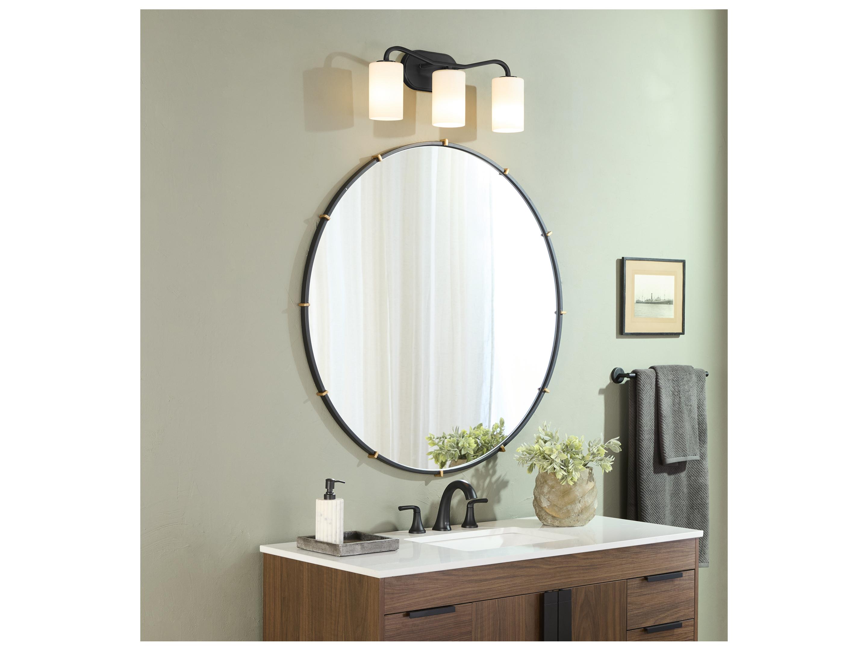 Quorum Rutherford 3-Light Matte Black Vanity Light