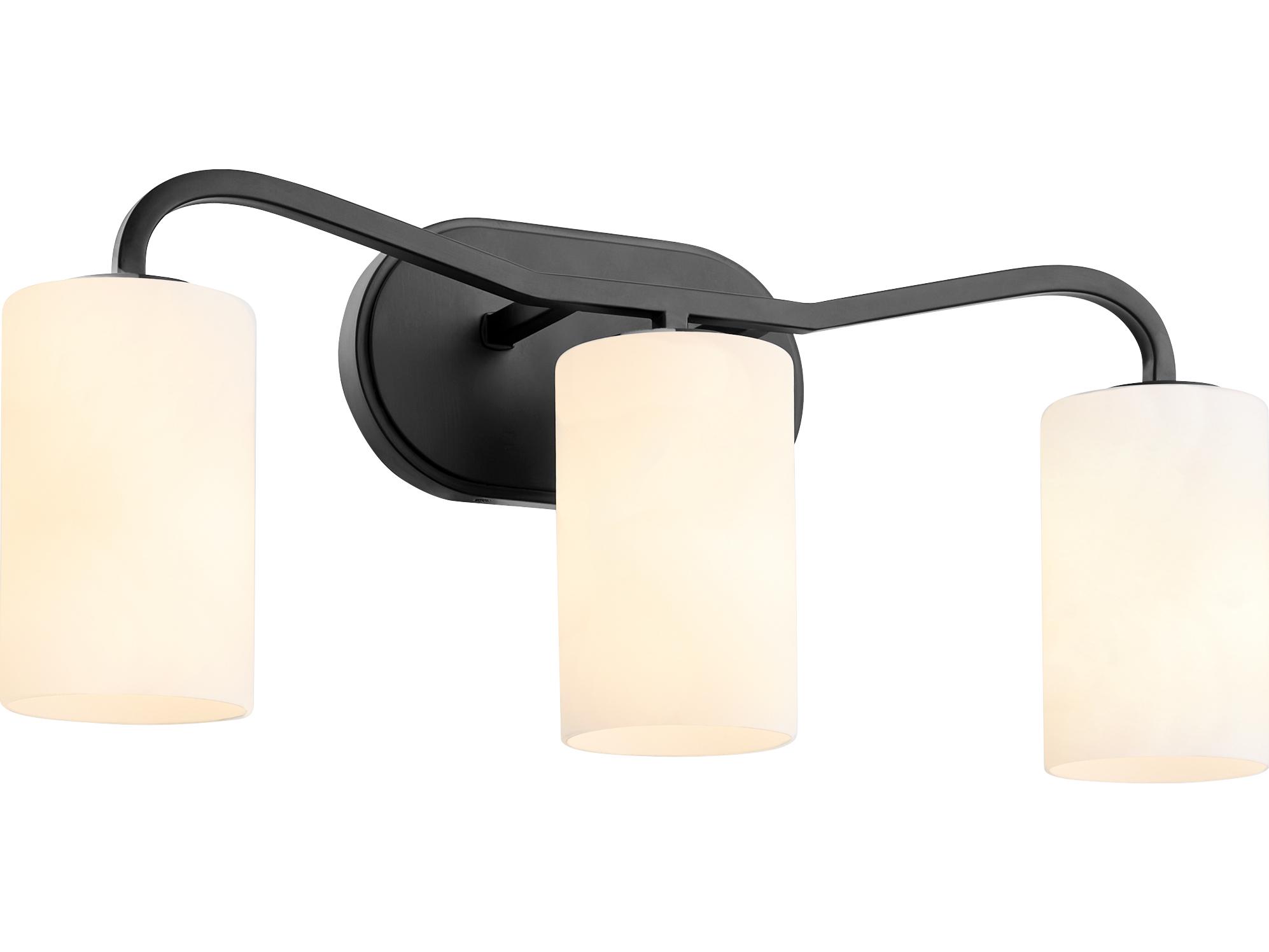 Quorum Rutherford 3-Light Matte Black Vanity Light
