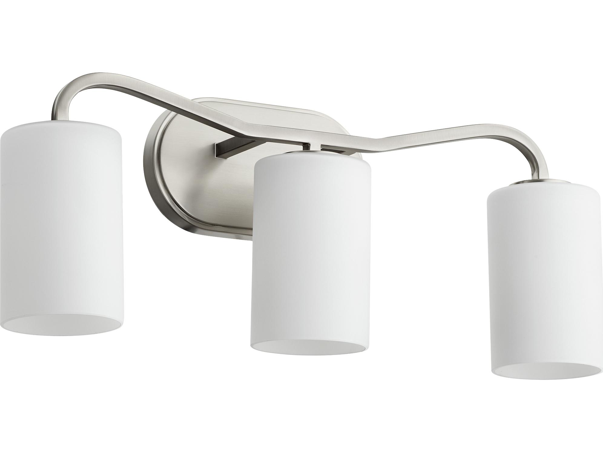 Quorum Rutherford 3-Light Satin Nickel Vanity Light