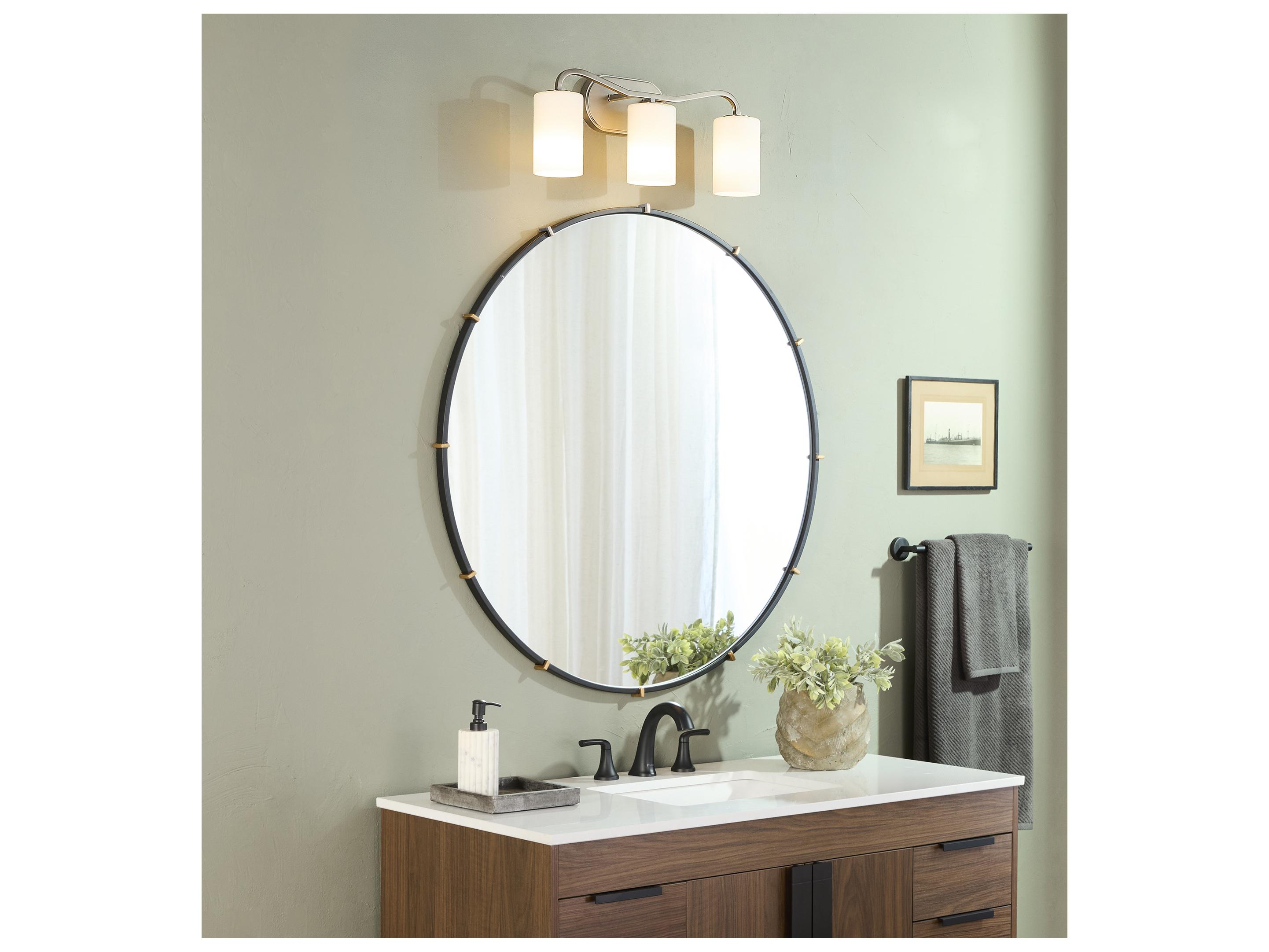 Quorum Rutherford 3-Light Satin Nickel Vanity Light