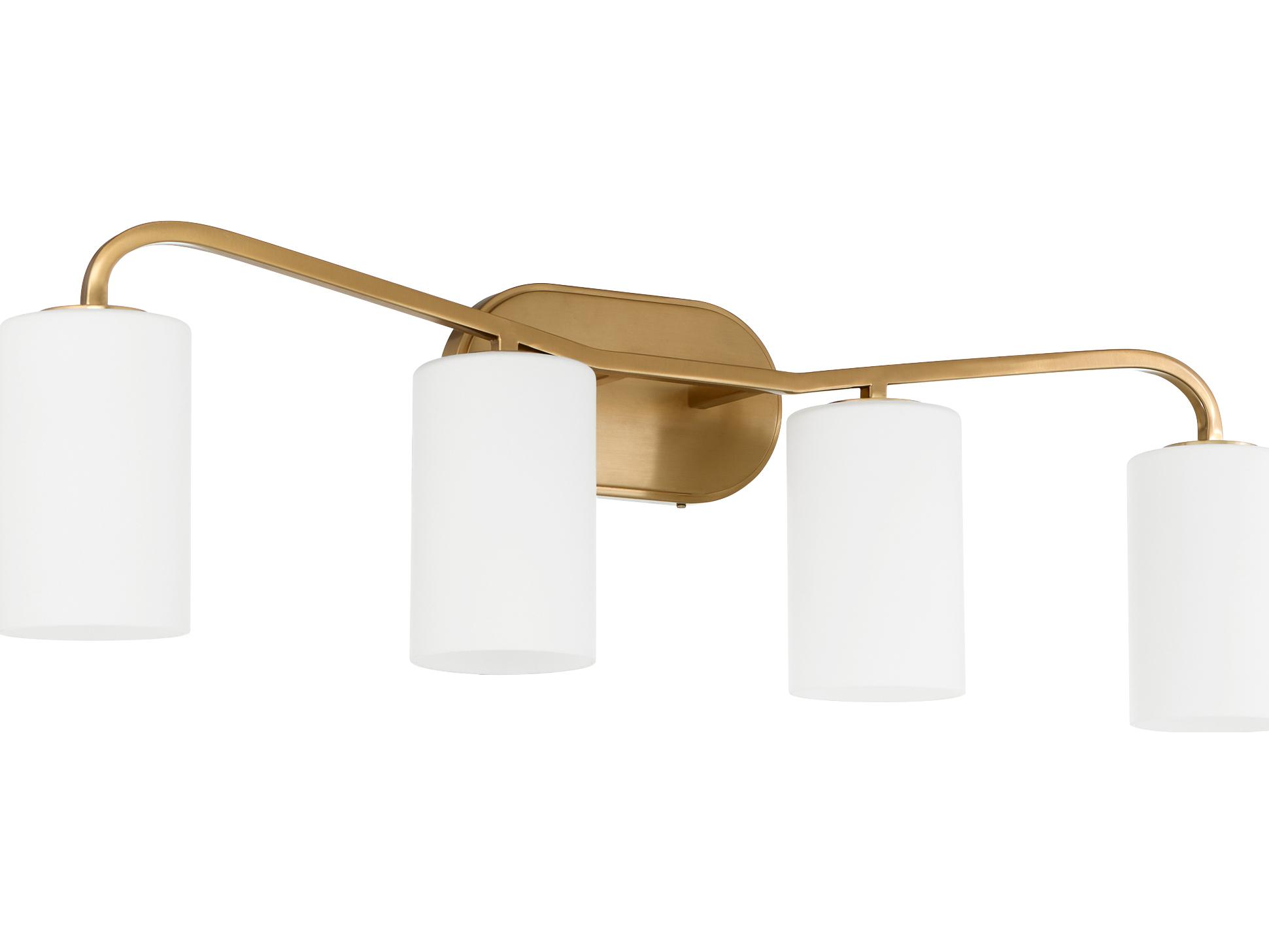 Quorum Rutherford 4-Light Brushed Brass Vanity Light