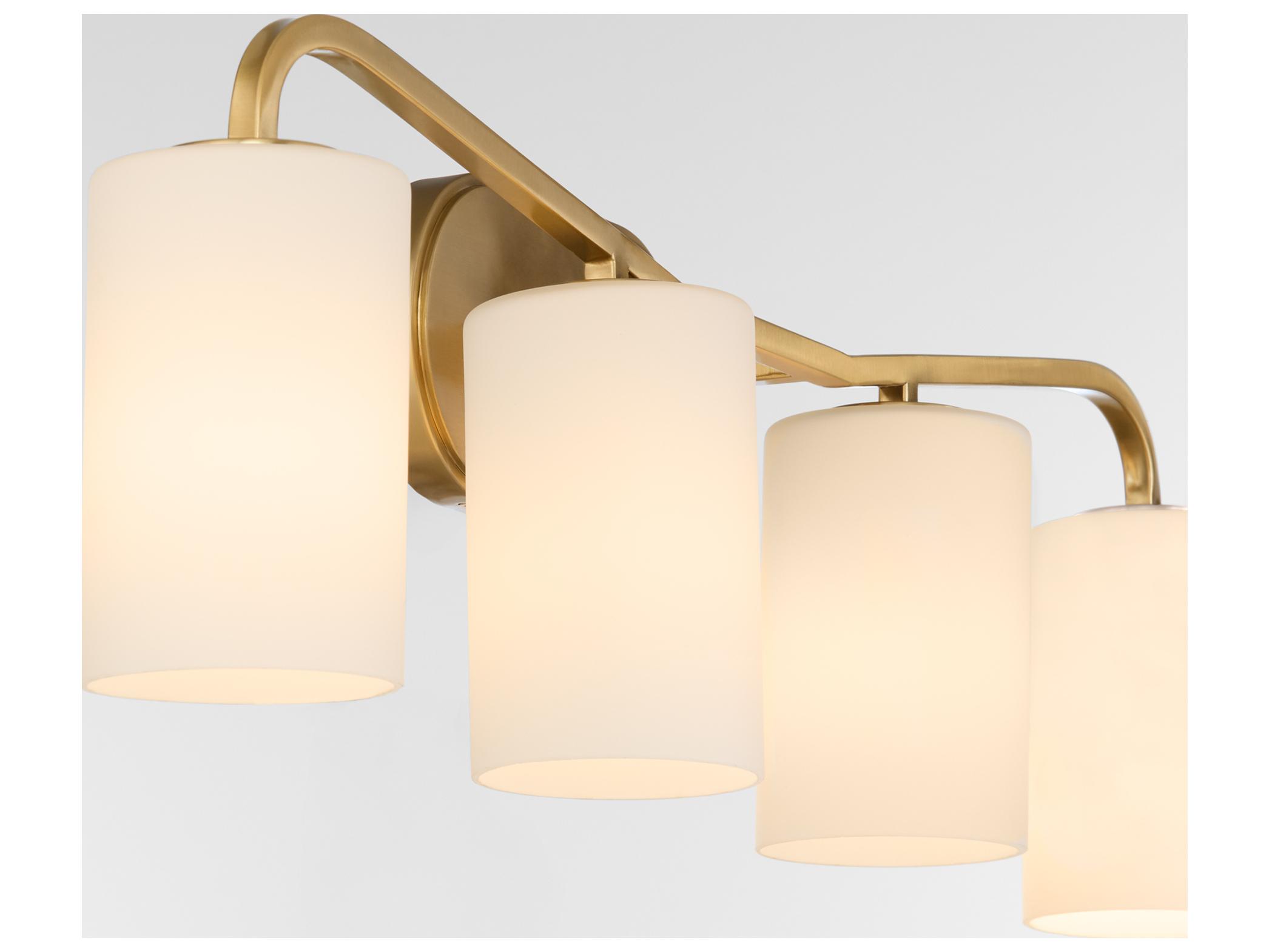 Quorum Rutherford 4-Light Brushed Brass Vanity Light