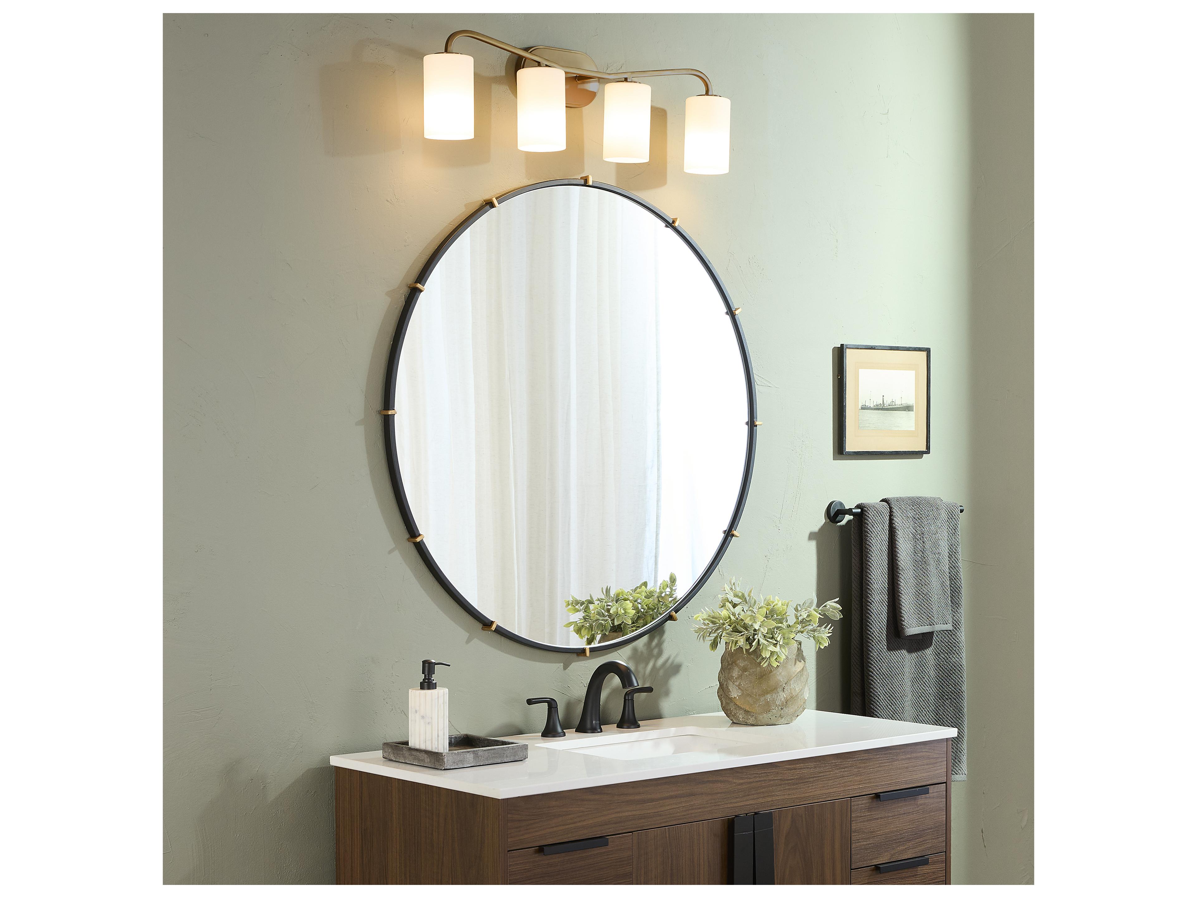 Quorum Rutherford 4-Light Brushed Brass Vanity Light