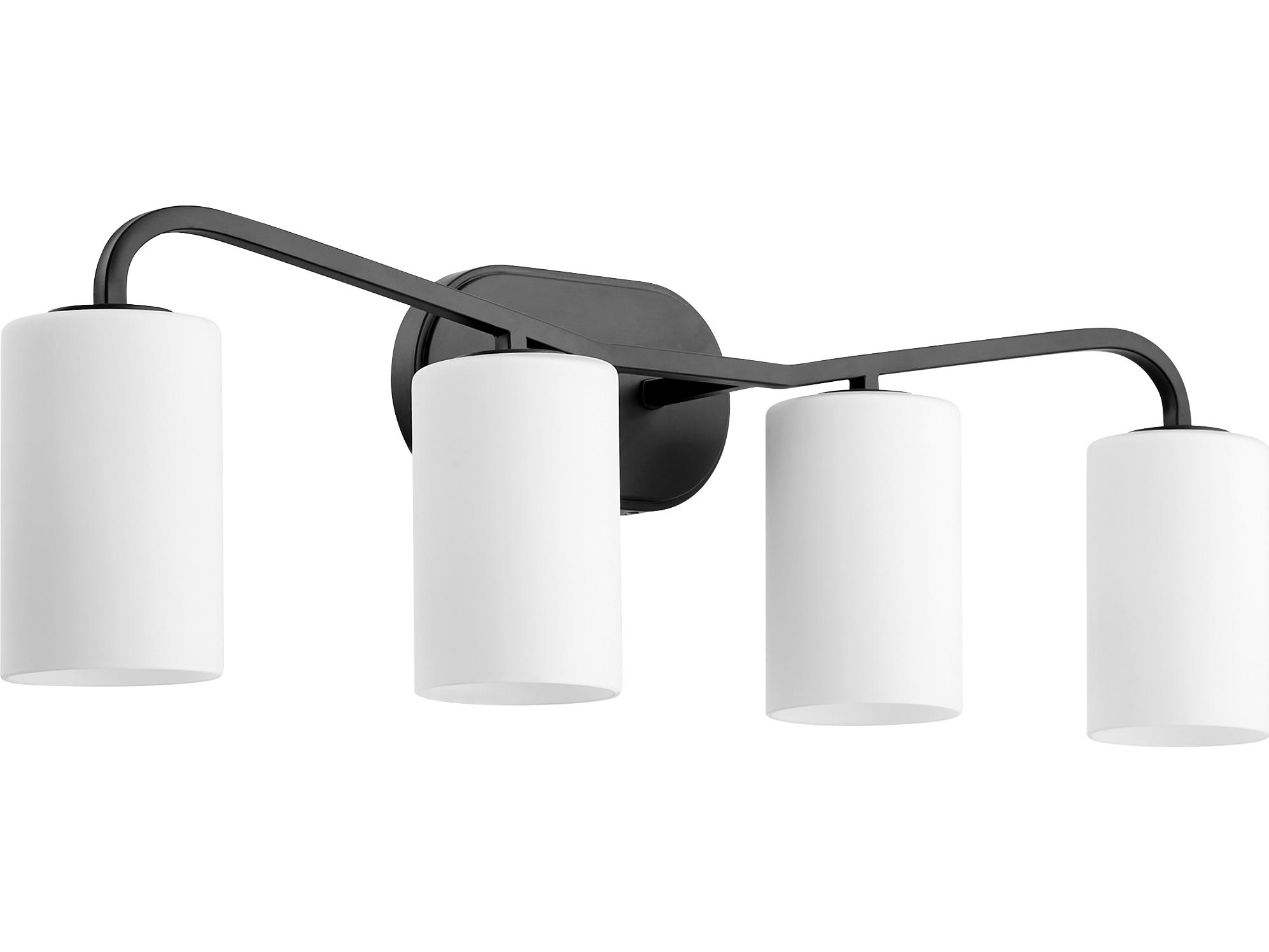 Quorum Rutherford 4-Light Matte Black Vanity Light
