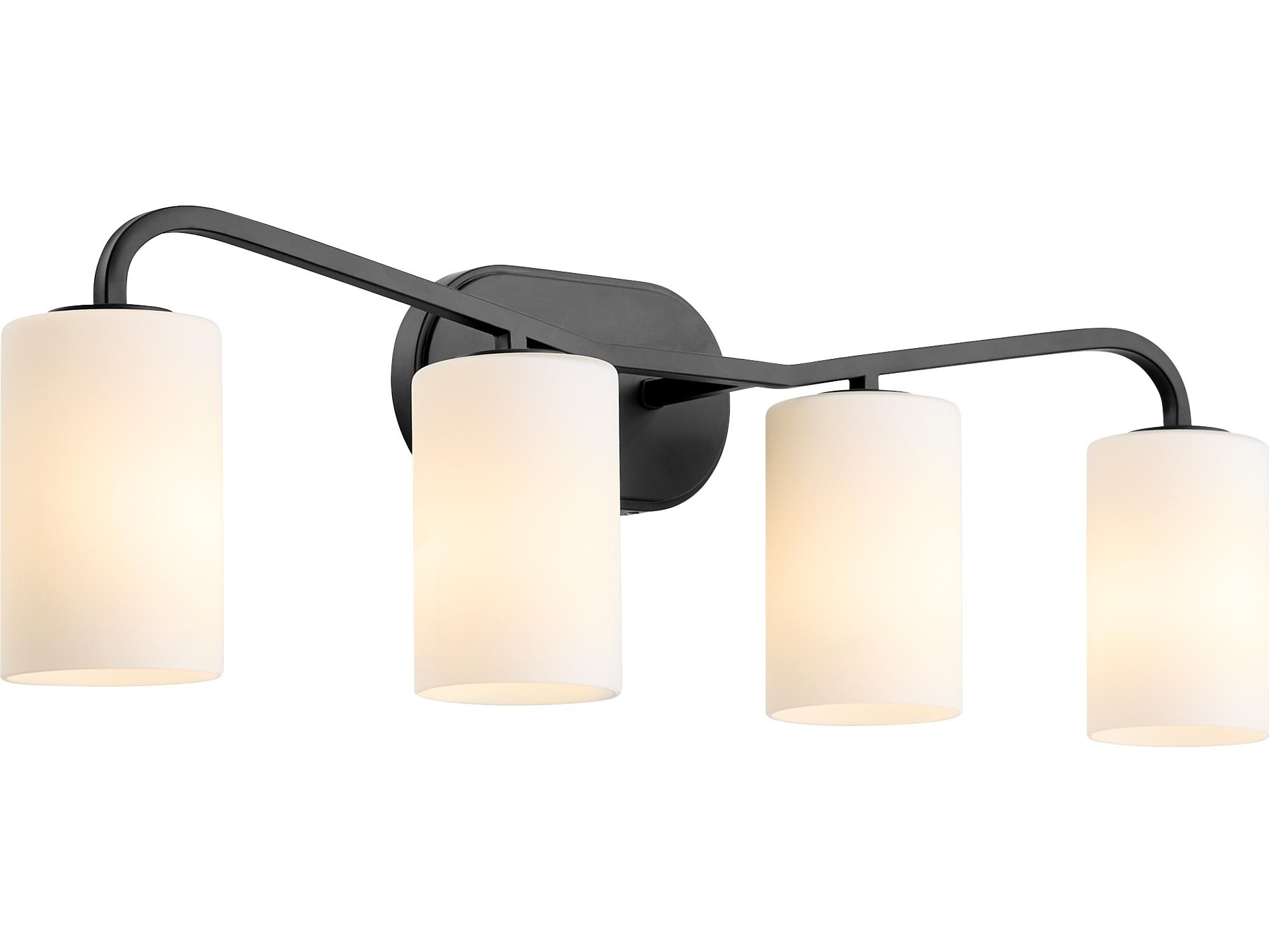 Quorum Rutherford 4-Light Matte Black Vanity Light