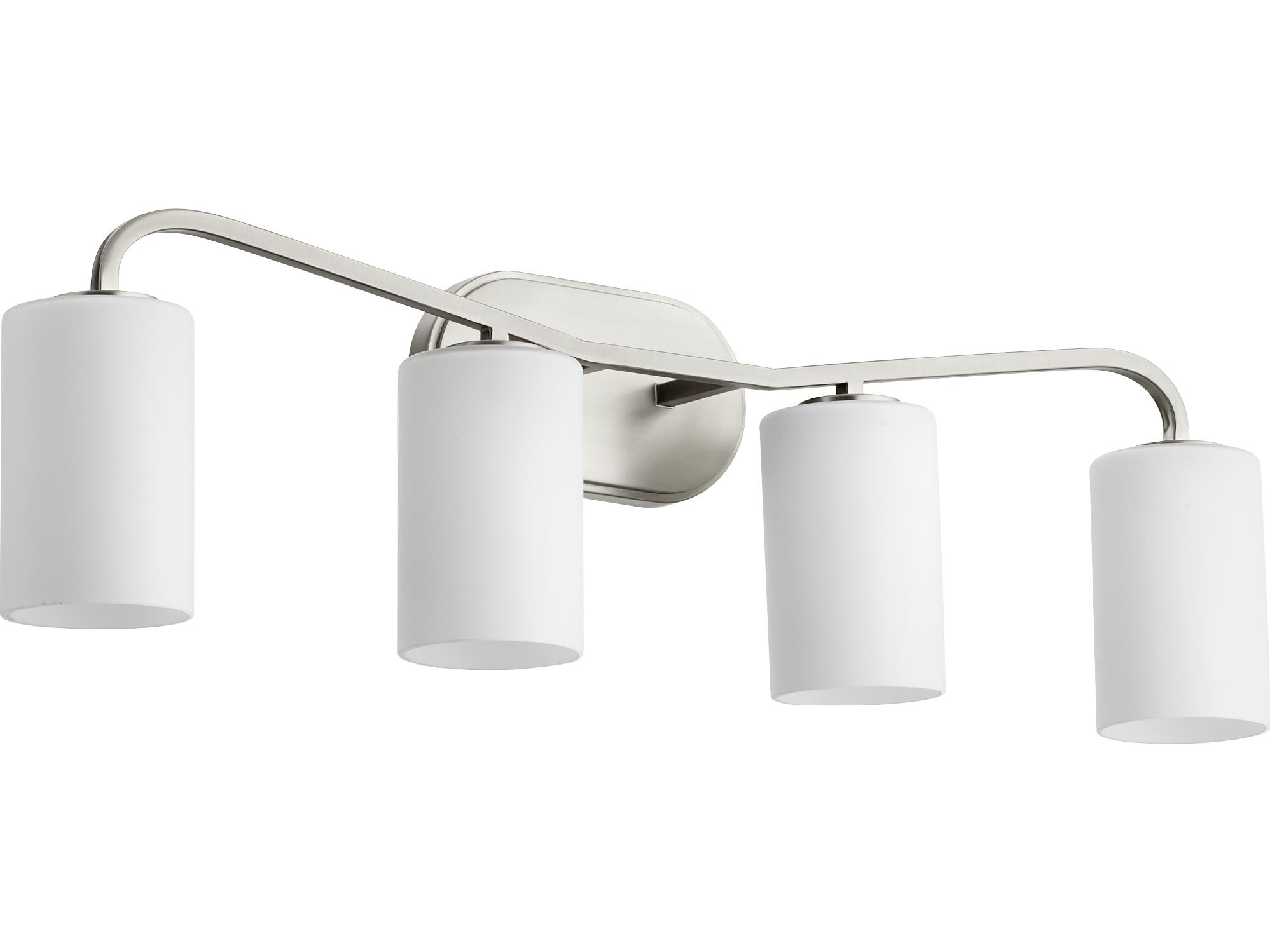 Quorum Rutherford 4-Light Satin Nickel Vanity Light