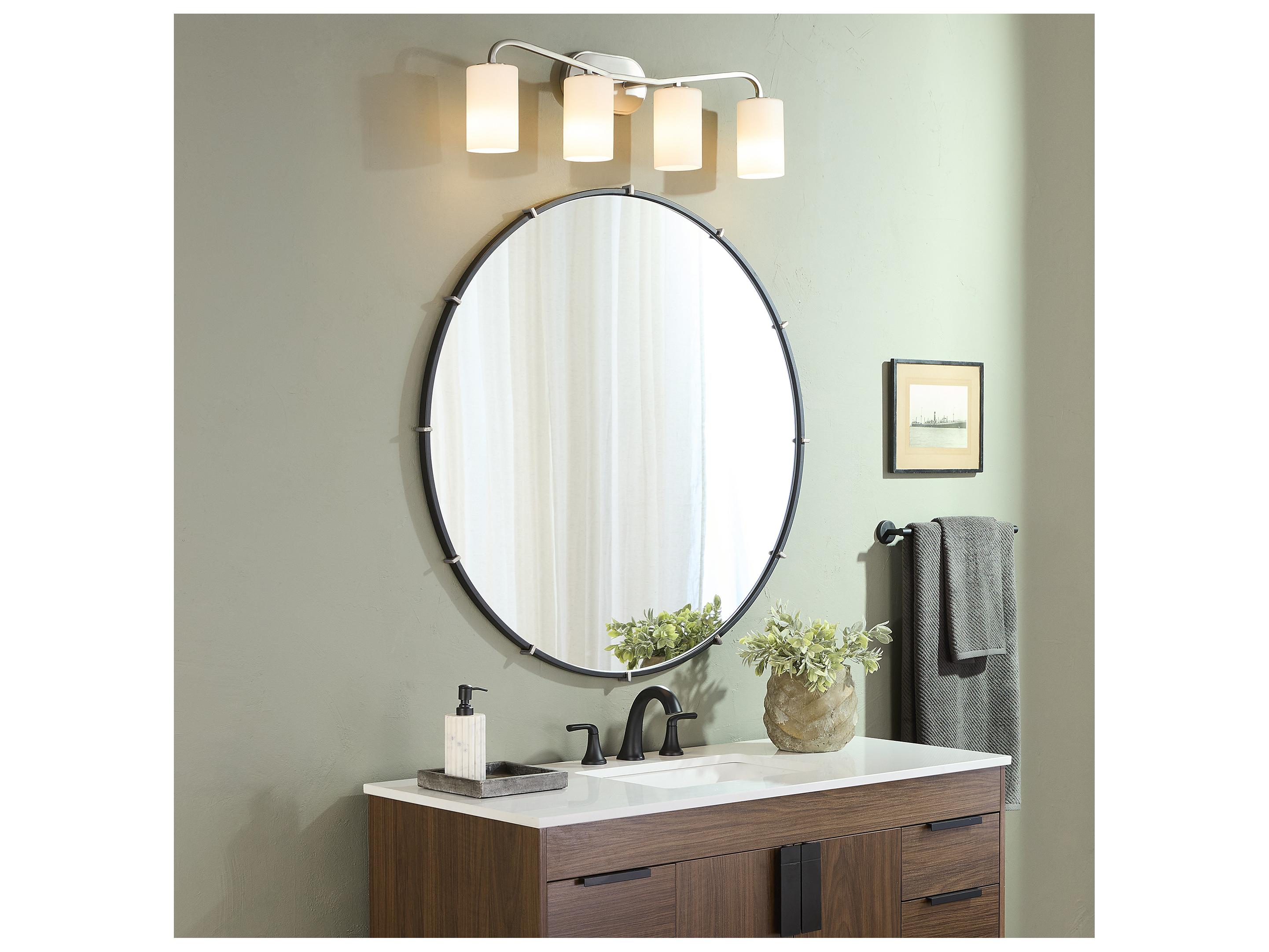 Quorum Rutherford 4-Light Satin Nickel Vanity Light
