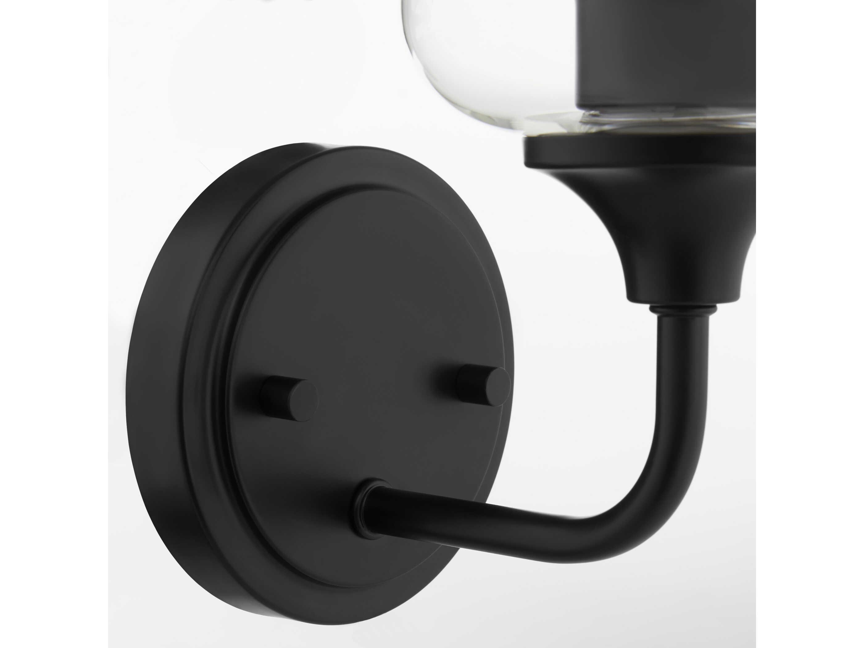 Quorum Raymond 1-Light Matte Black Wall Sconce