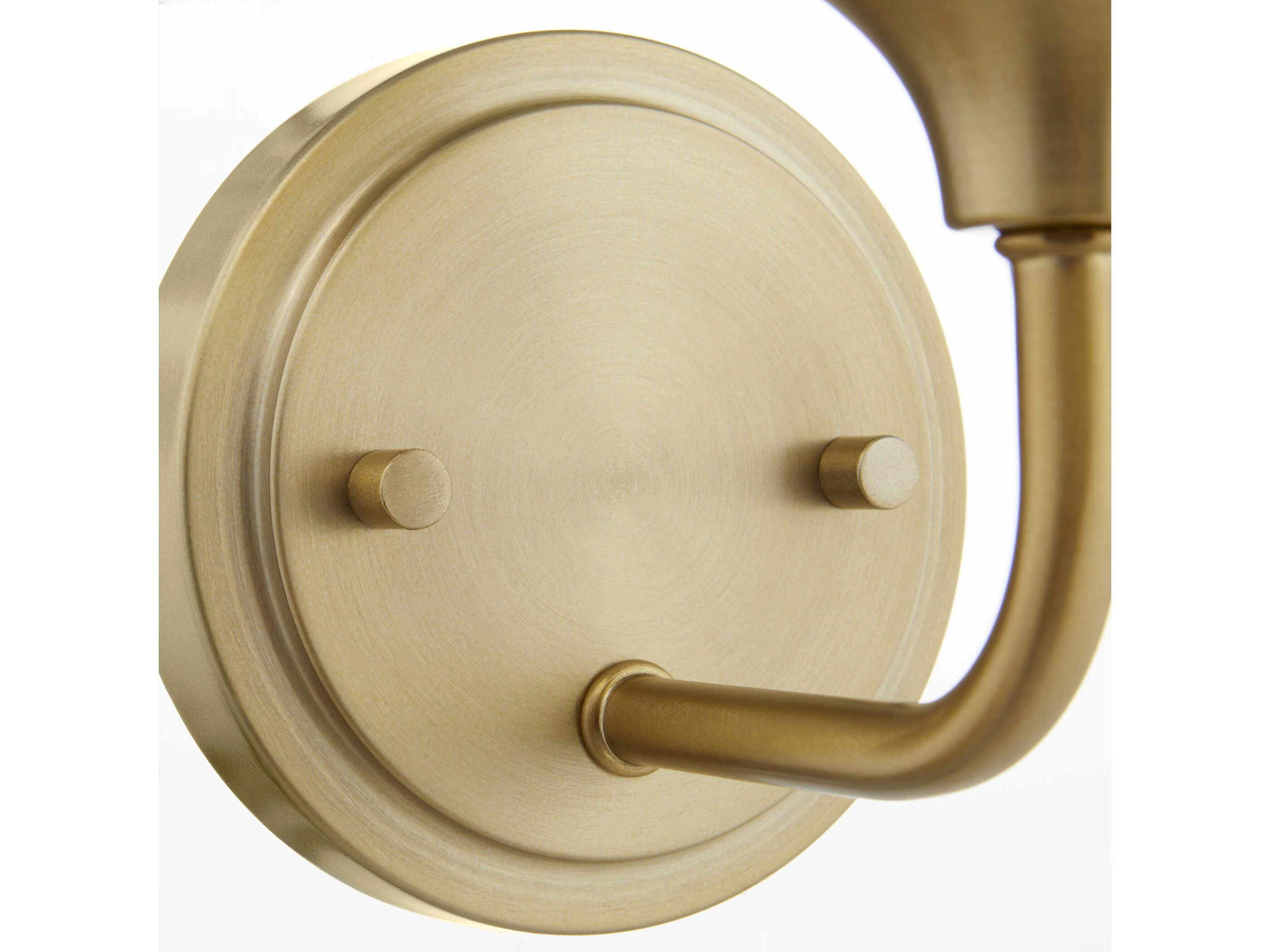 Quorum Raymond 1-Light Aged Brass Wall Sconce