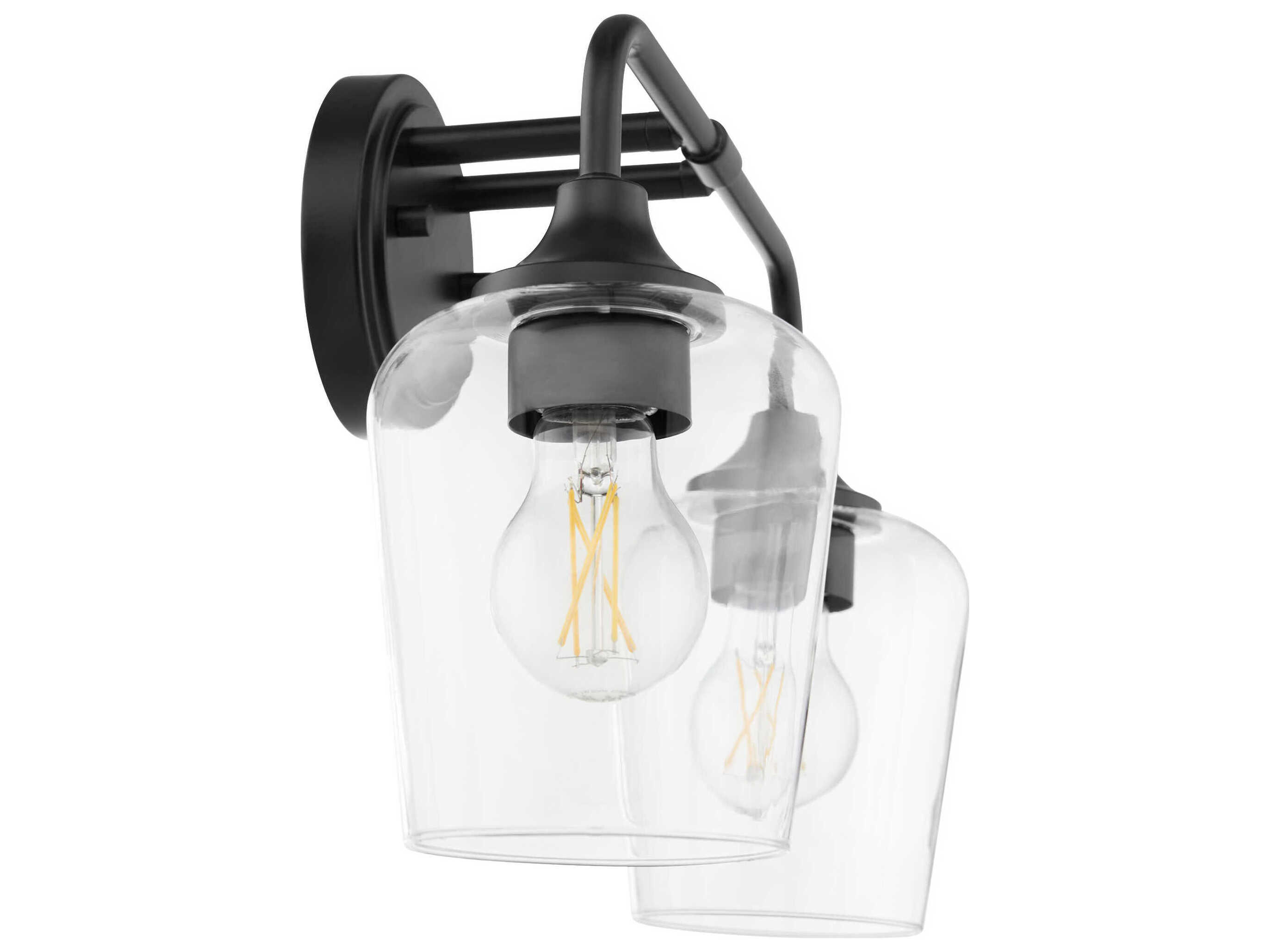 Quorum Raymond 2-Light Matte Black Vanity Light