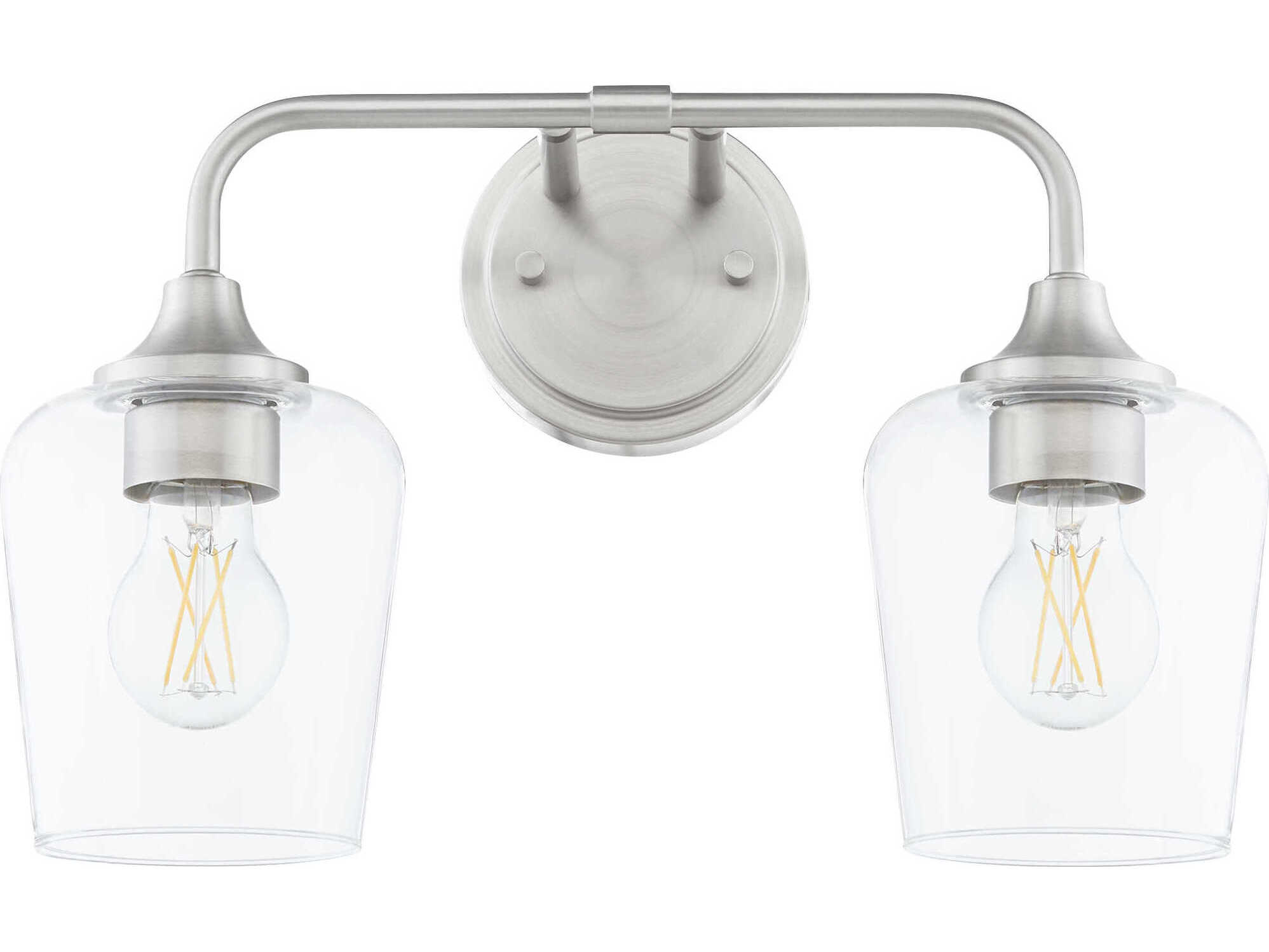Quorum Raymond 2-Light Satin Nickel Vanity Light