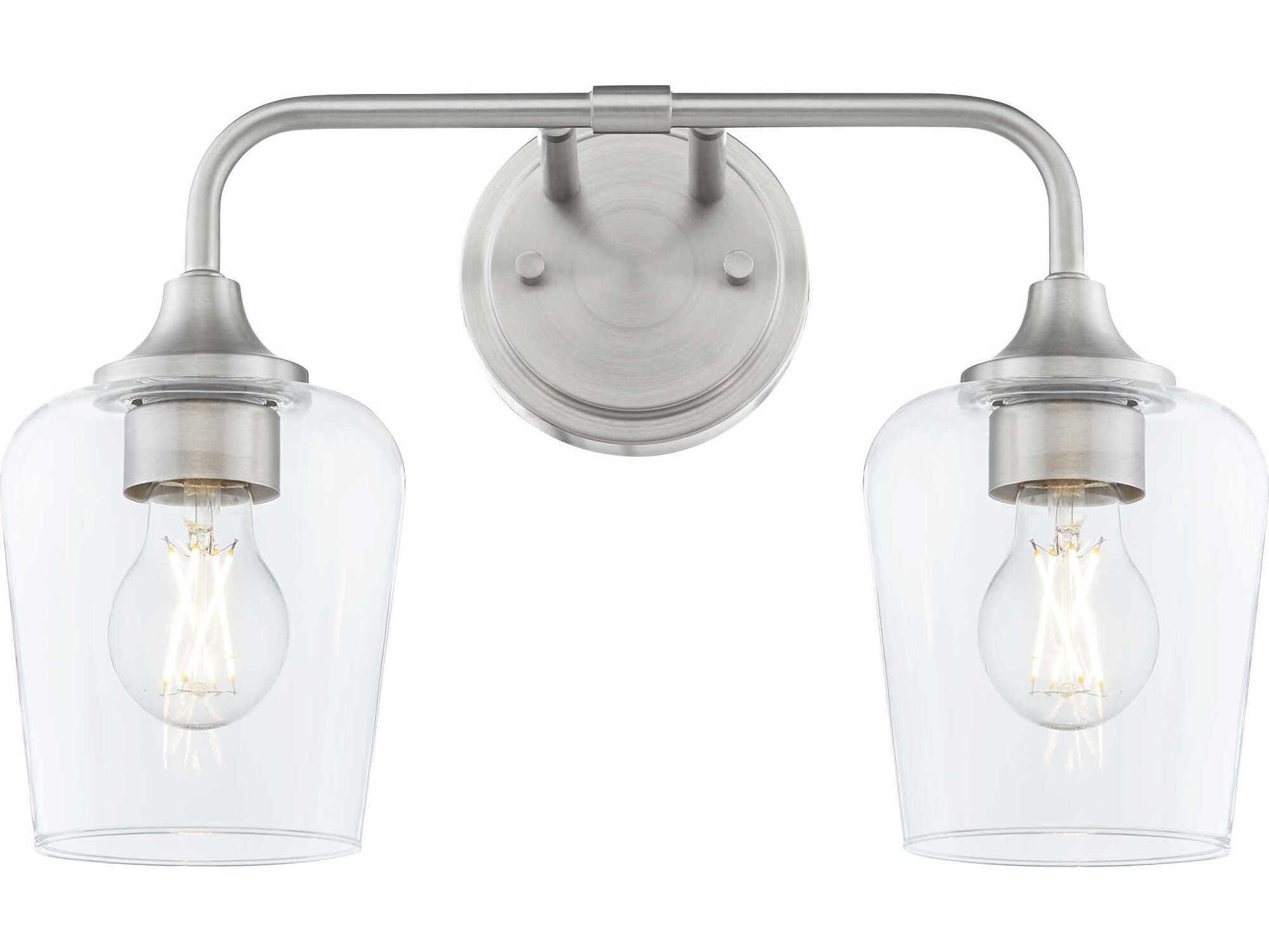 Quorum Raymond 2-Light Satin Nickel Vanity Light