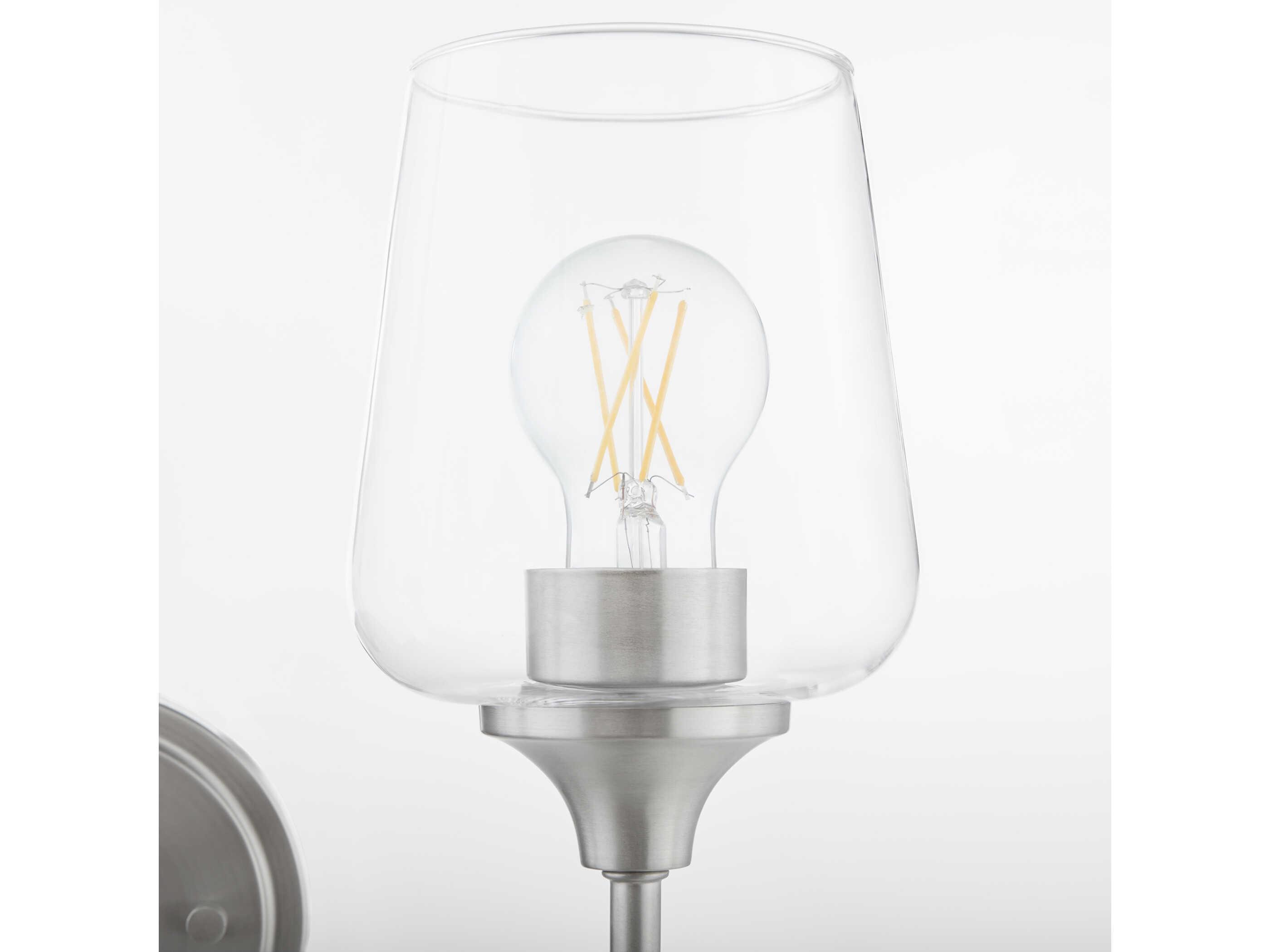 Quorum Raymond 2-Light Satin Nickel Vanity Light