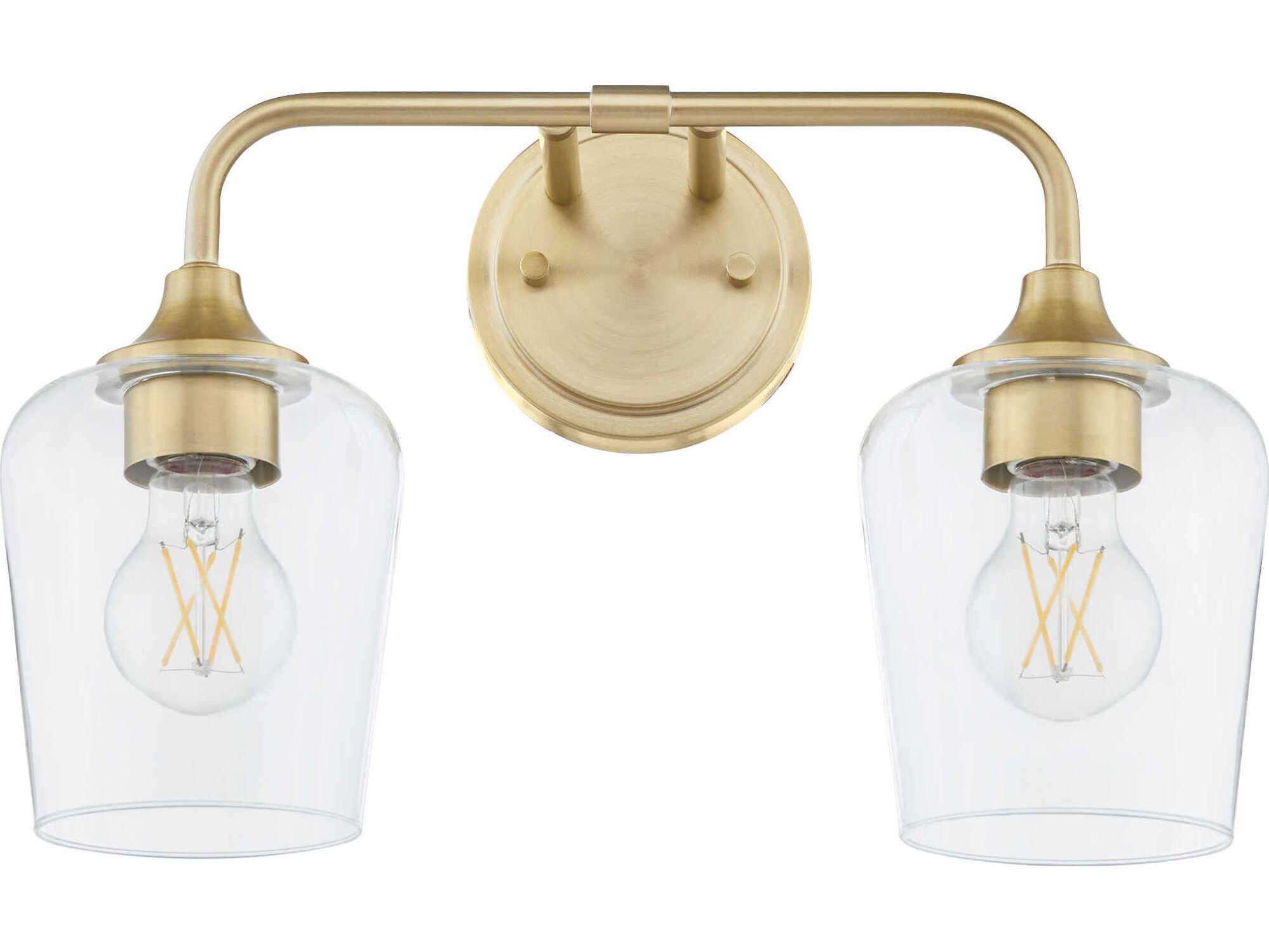 Quorum Raymond 2-Light Aged Brass Vanity Light
