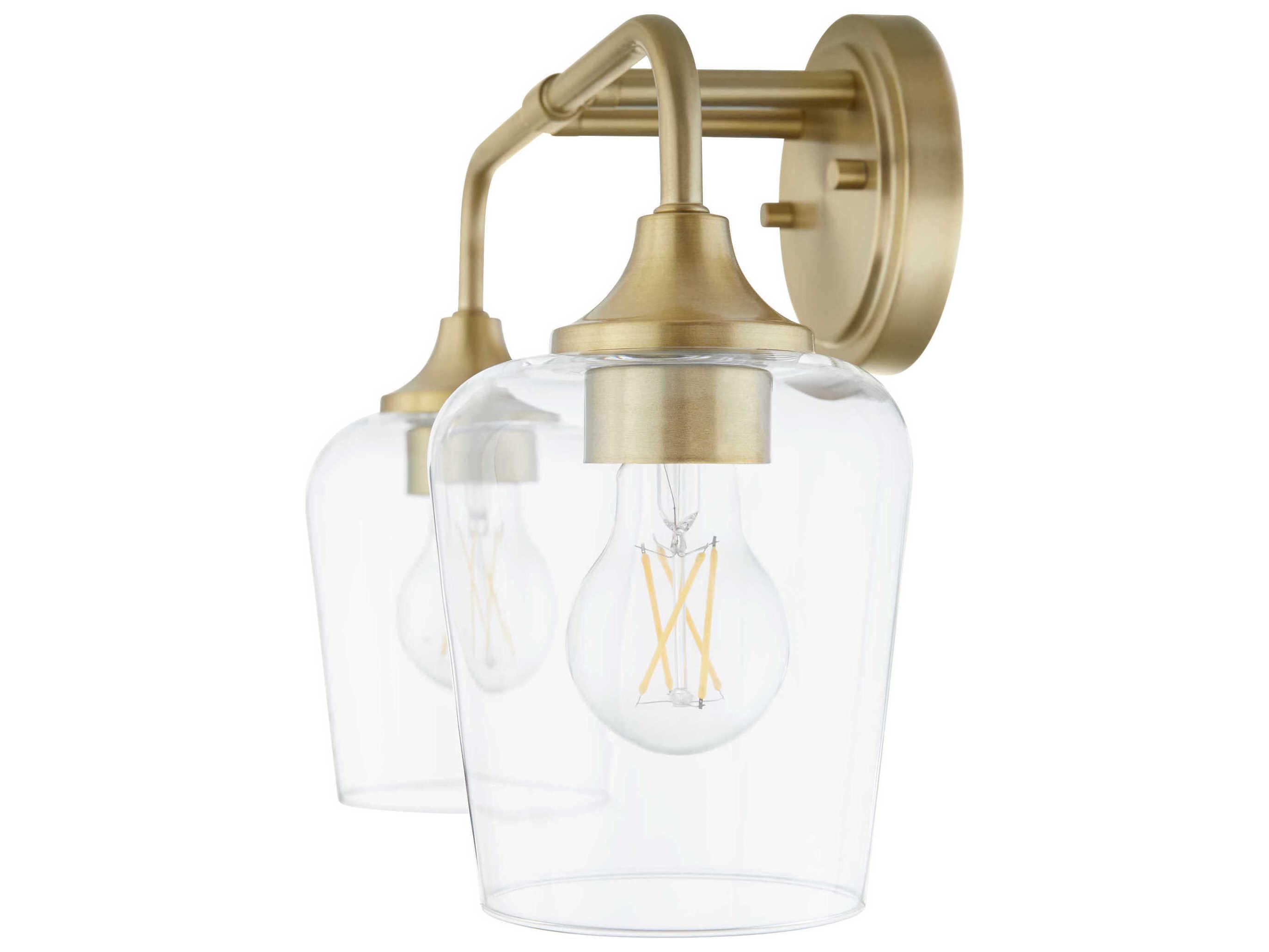 Quorum Raymond 2-Light Aged Brass Vanity Light