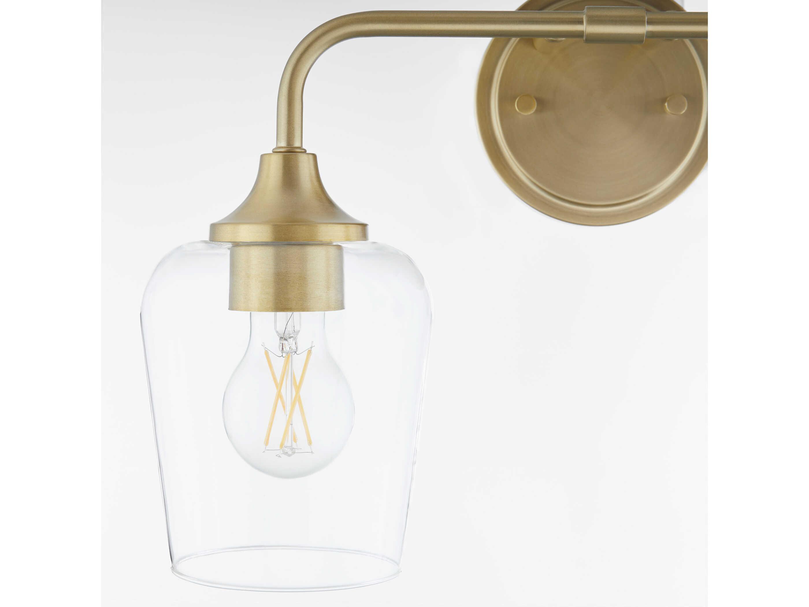 Quorum Raymond 2-Light Aged Brass Vanity Light