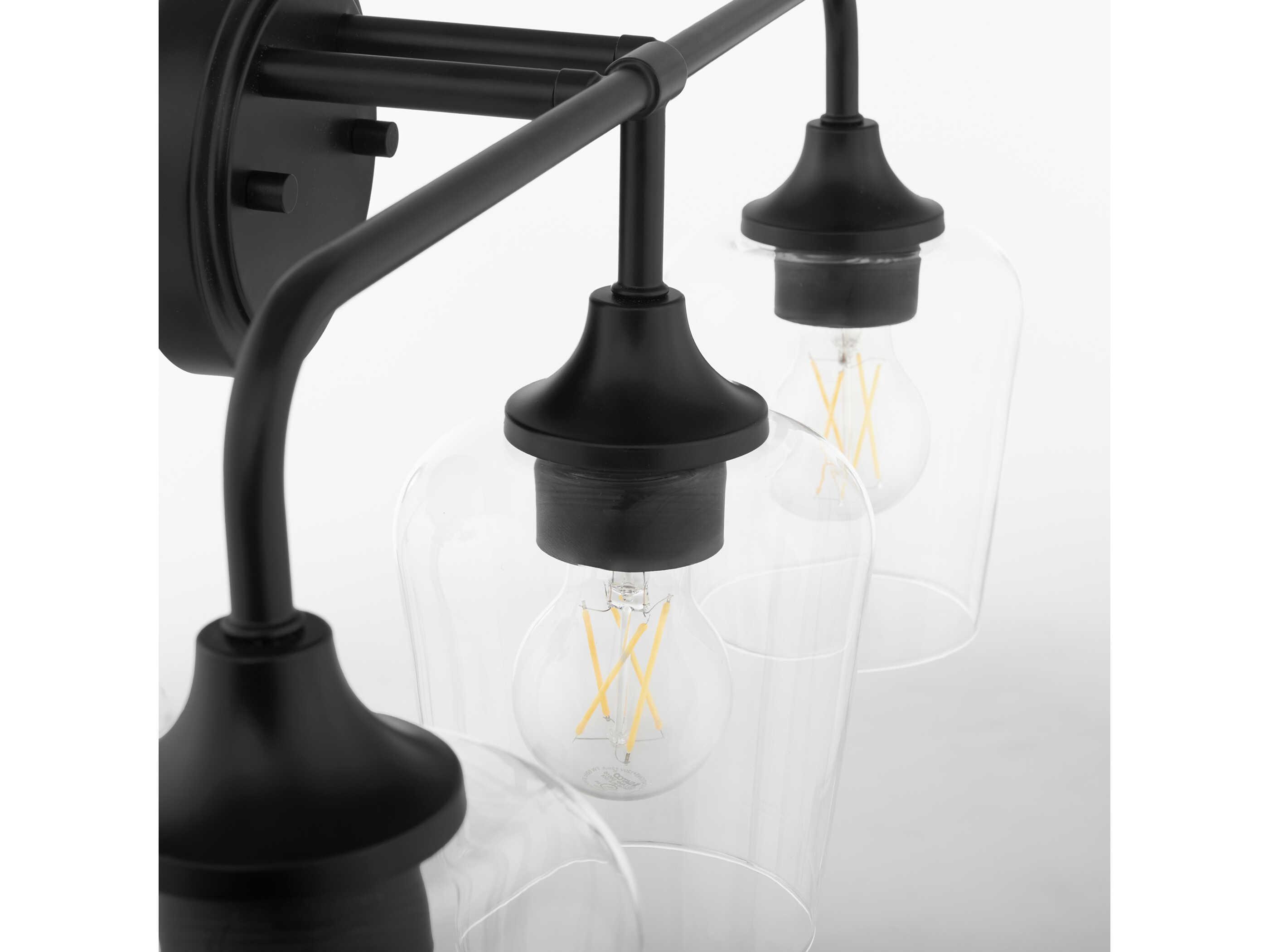 Quorum Raymond 3-Light Matte Black Vanity Light