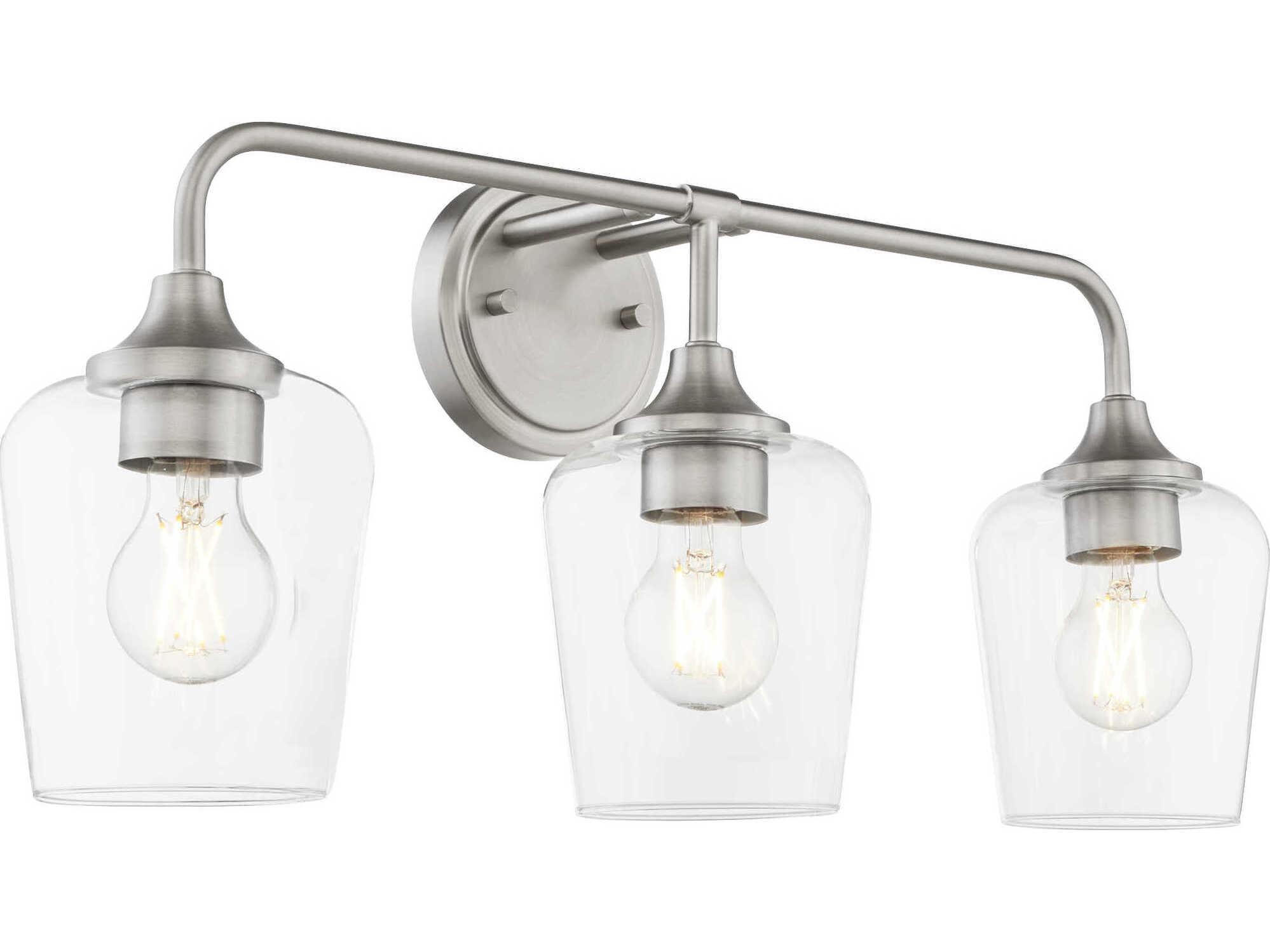 Quorum Raymond 3-Light Satin Nickel Vanity Light
