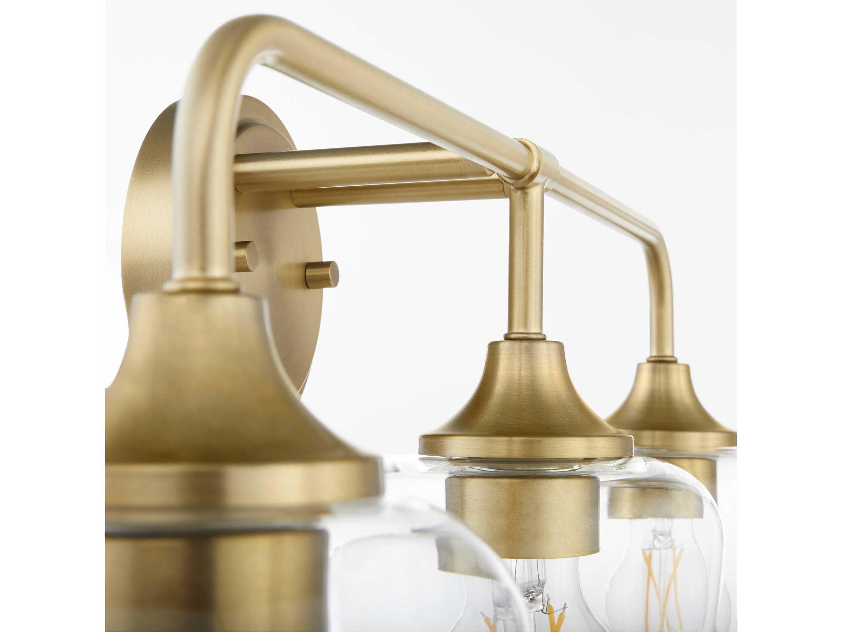 Quorum Raymond 3-Light Aged Brass Vanity Light