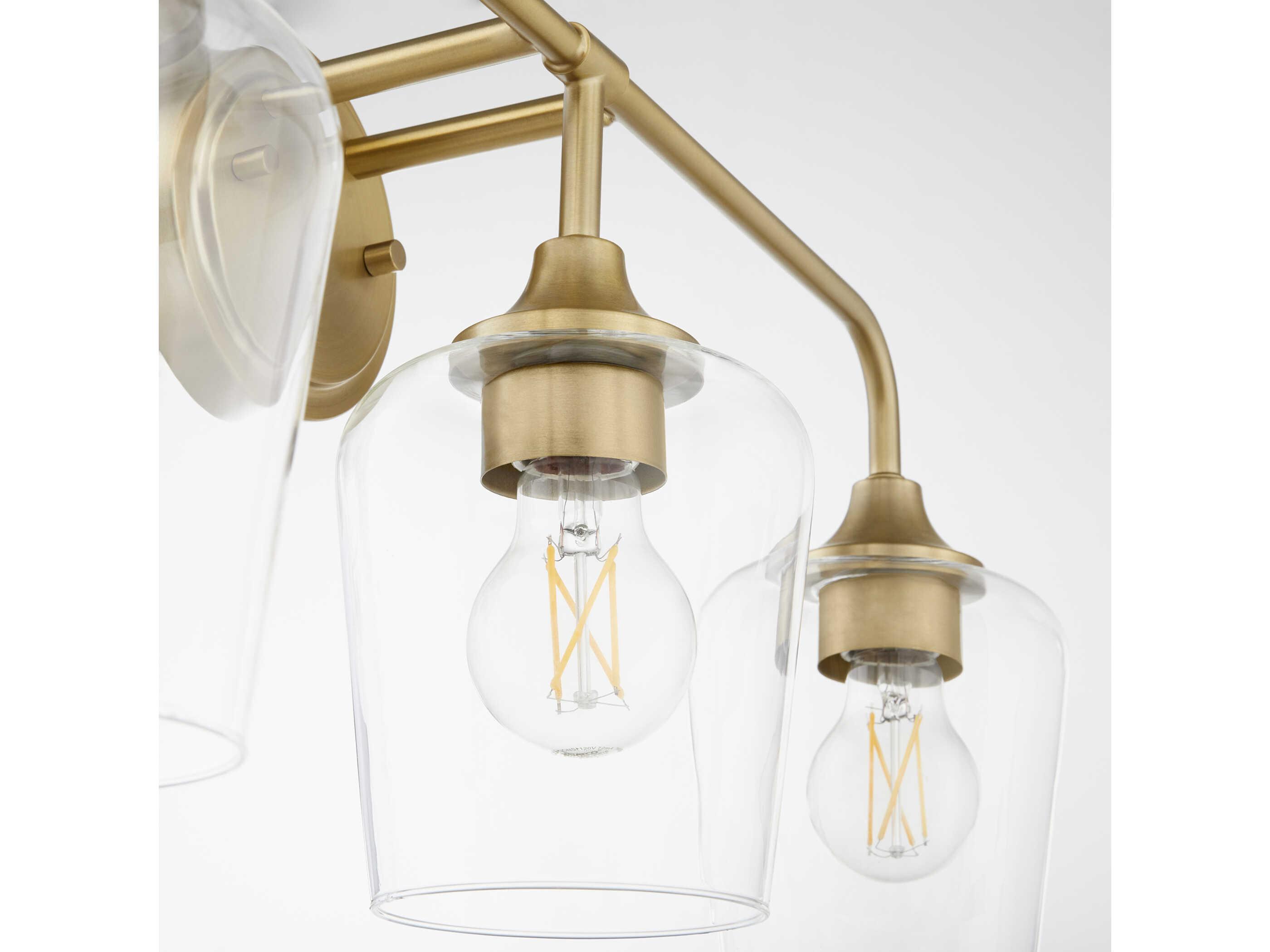 Quorum Raymond 3-Light Aged Brass Vanity Light