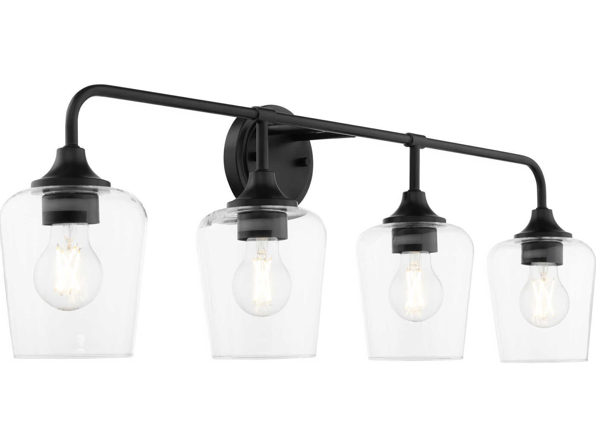 Quorum Raymond 4-Light Matte Black Vanity Light