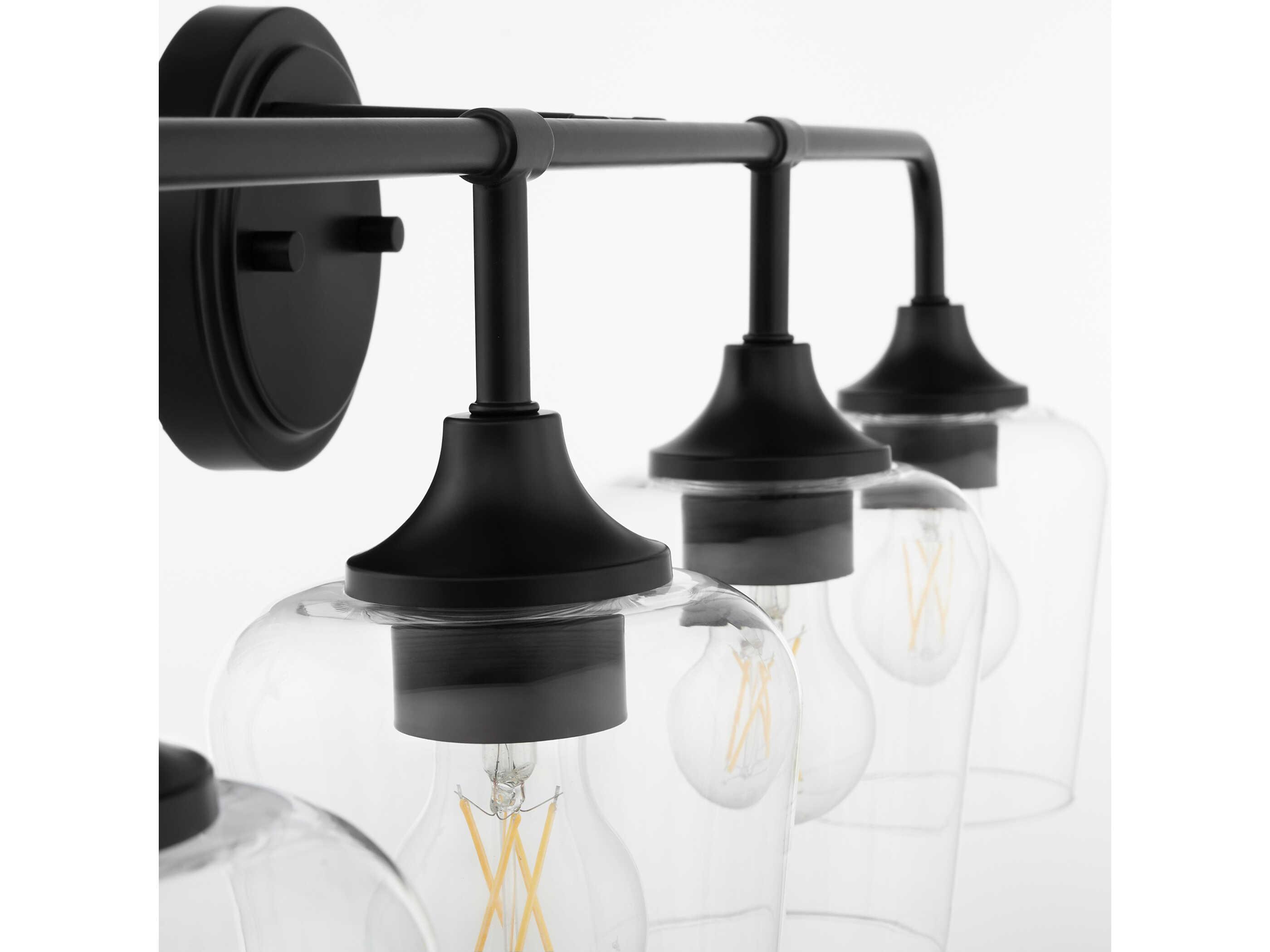 Quorum Raymond 4-Light Matte Black Vanity Light