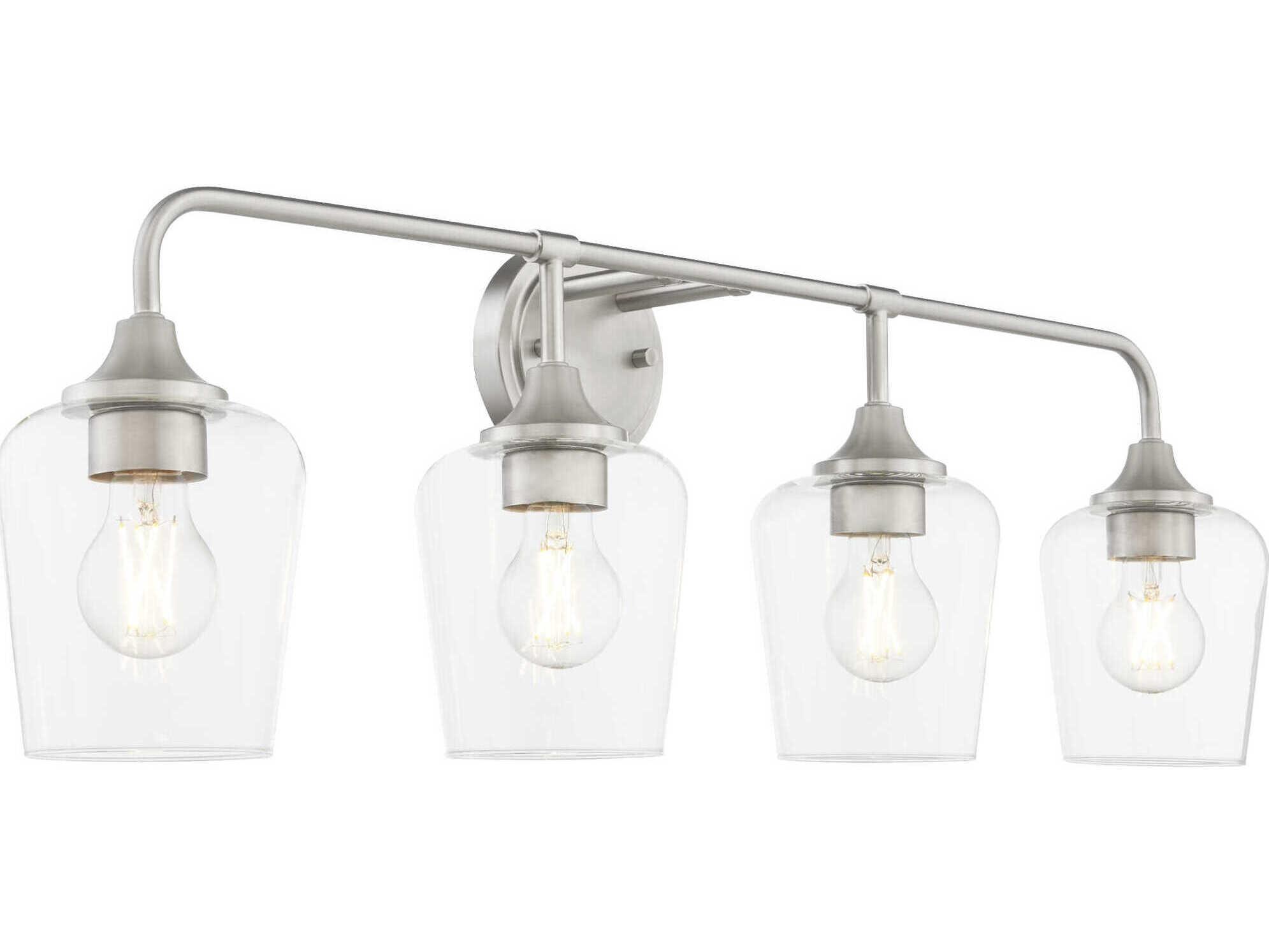 Quorum Raymond 4-Light Satin Nickel Vanity Light