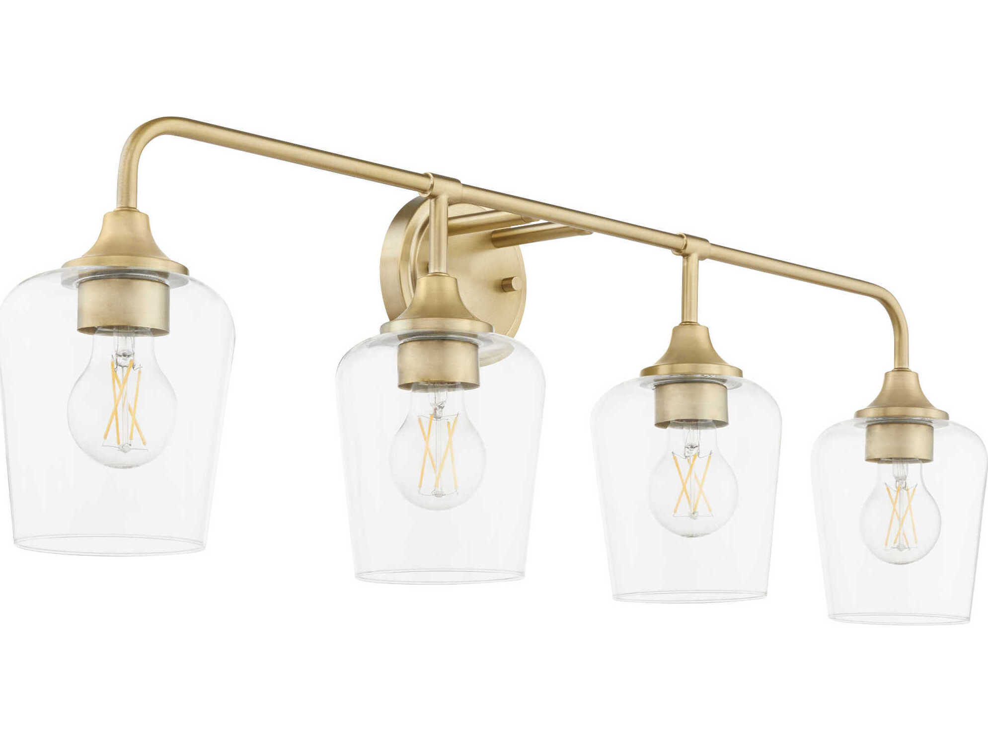 Quorum Raymond 4-Light Aged Brass Vanity Light