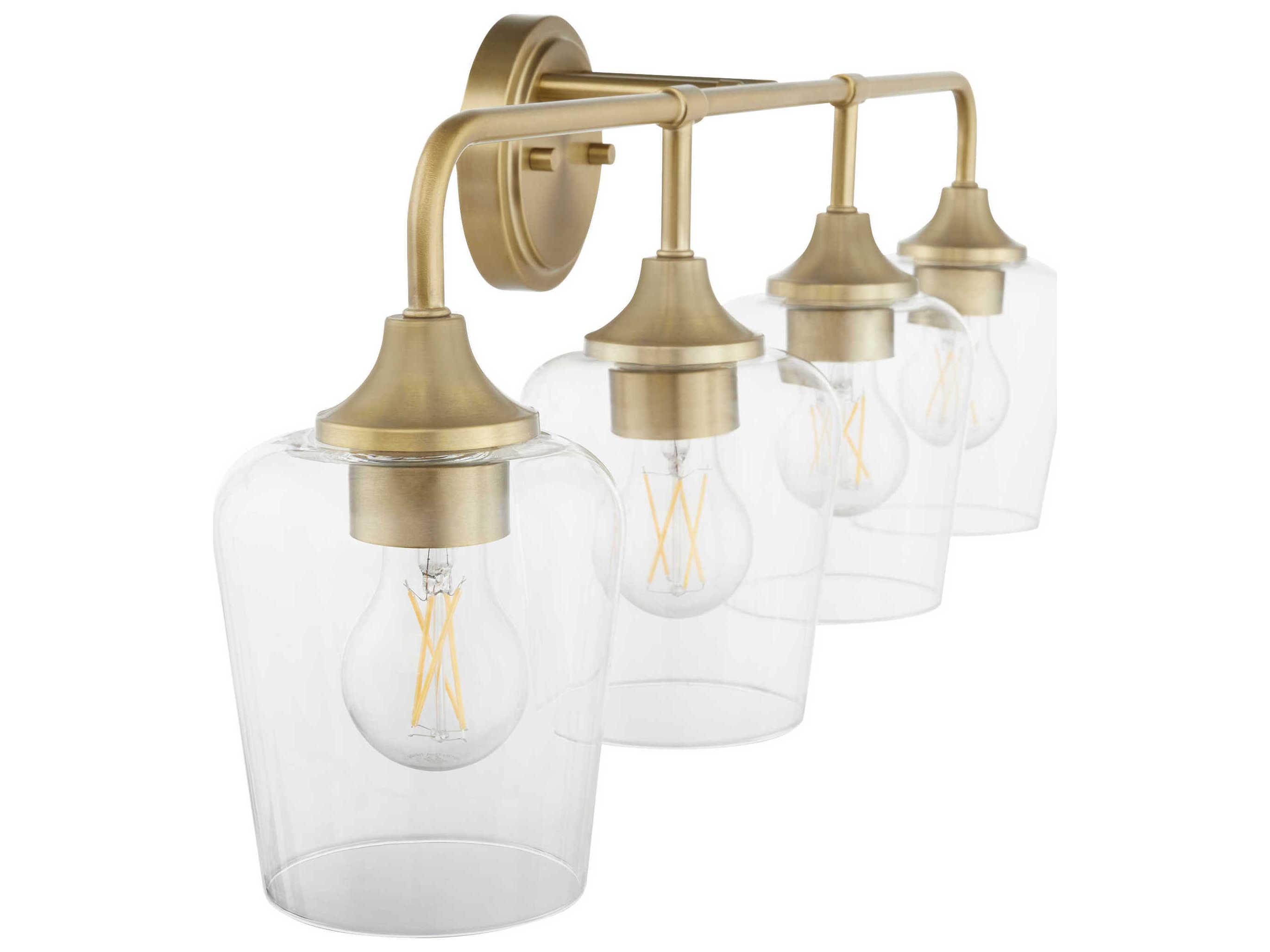 Quorum Raymond 4-Light Aged Brass Vanity Light