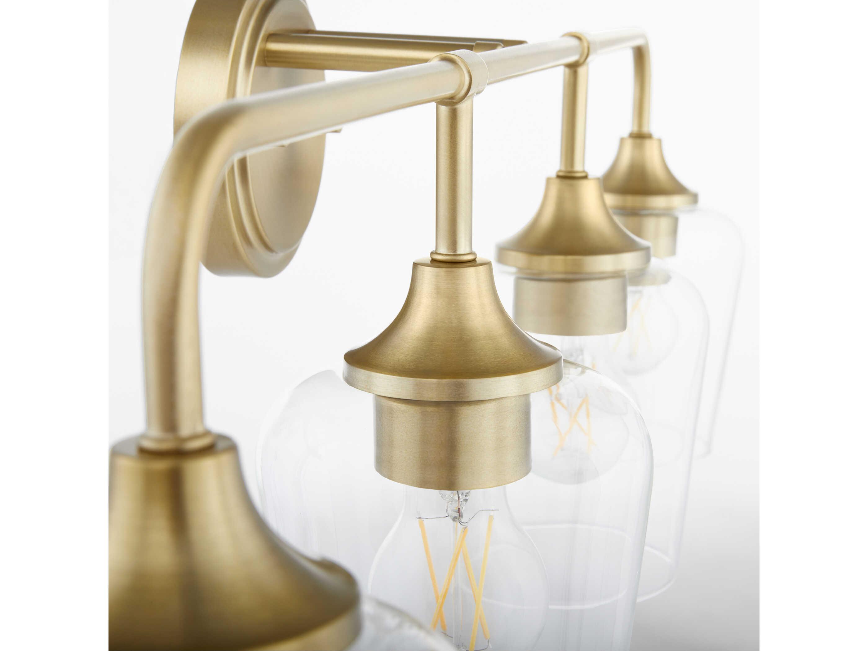 Quorum Raymond 4-Light Aged Brass Vanity Light