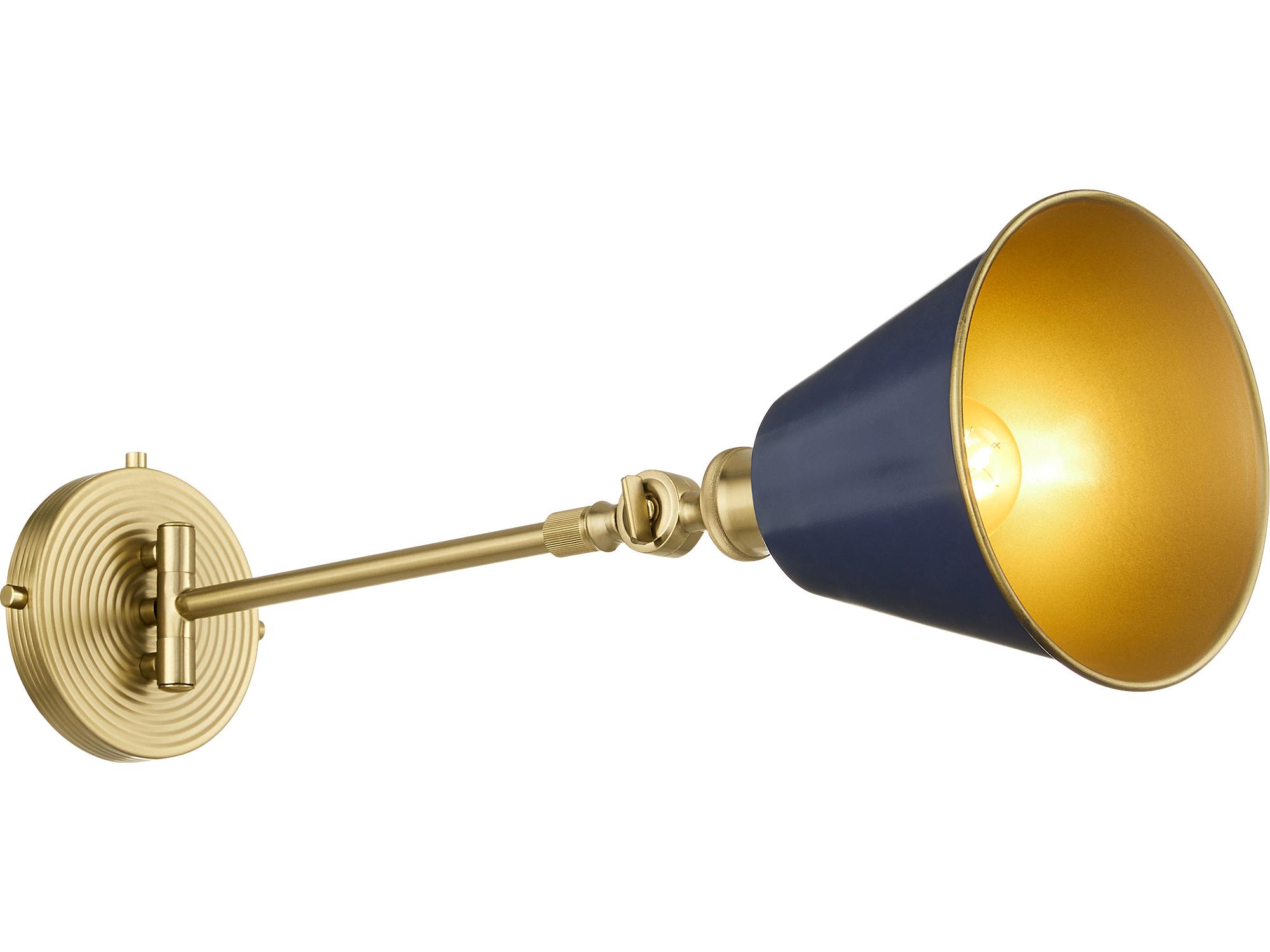 Quorum Bailey 1-Light Blue Aged Brass Swing Wall Sconce