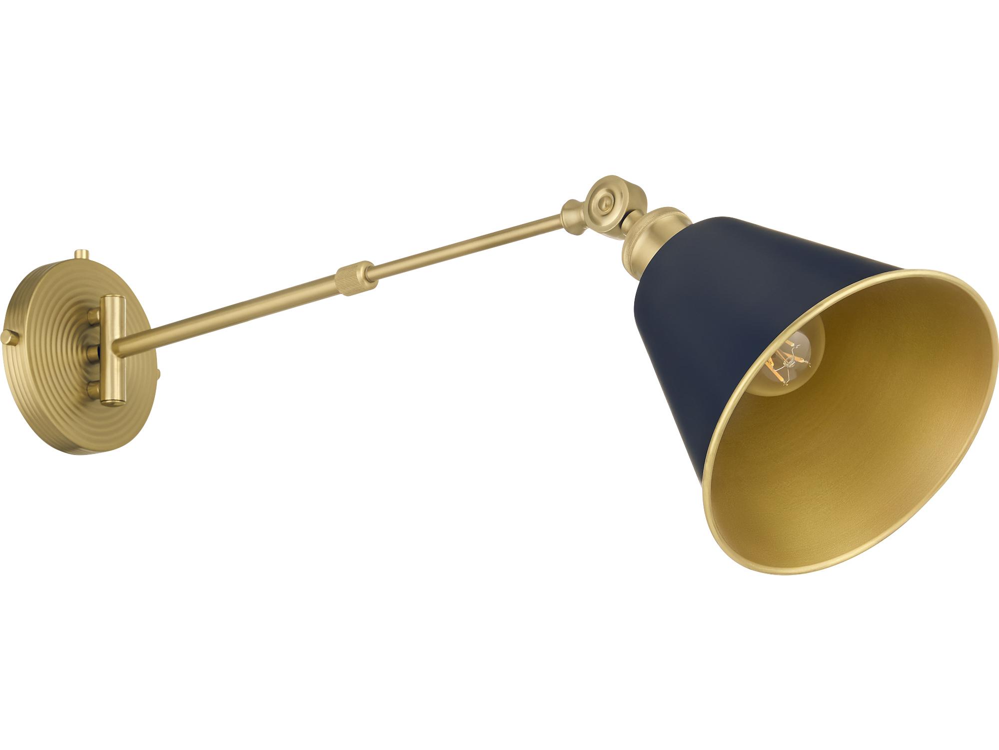 Quorum Bailey 1-Light Blue Aged Brass Swing Wall Sconce