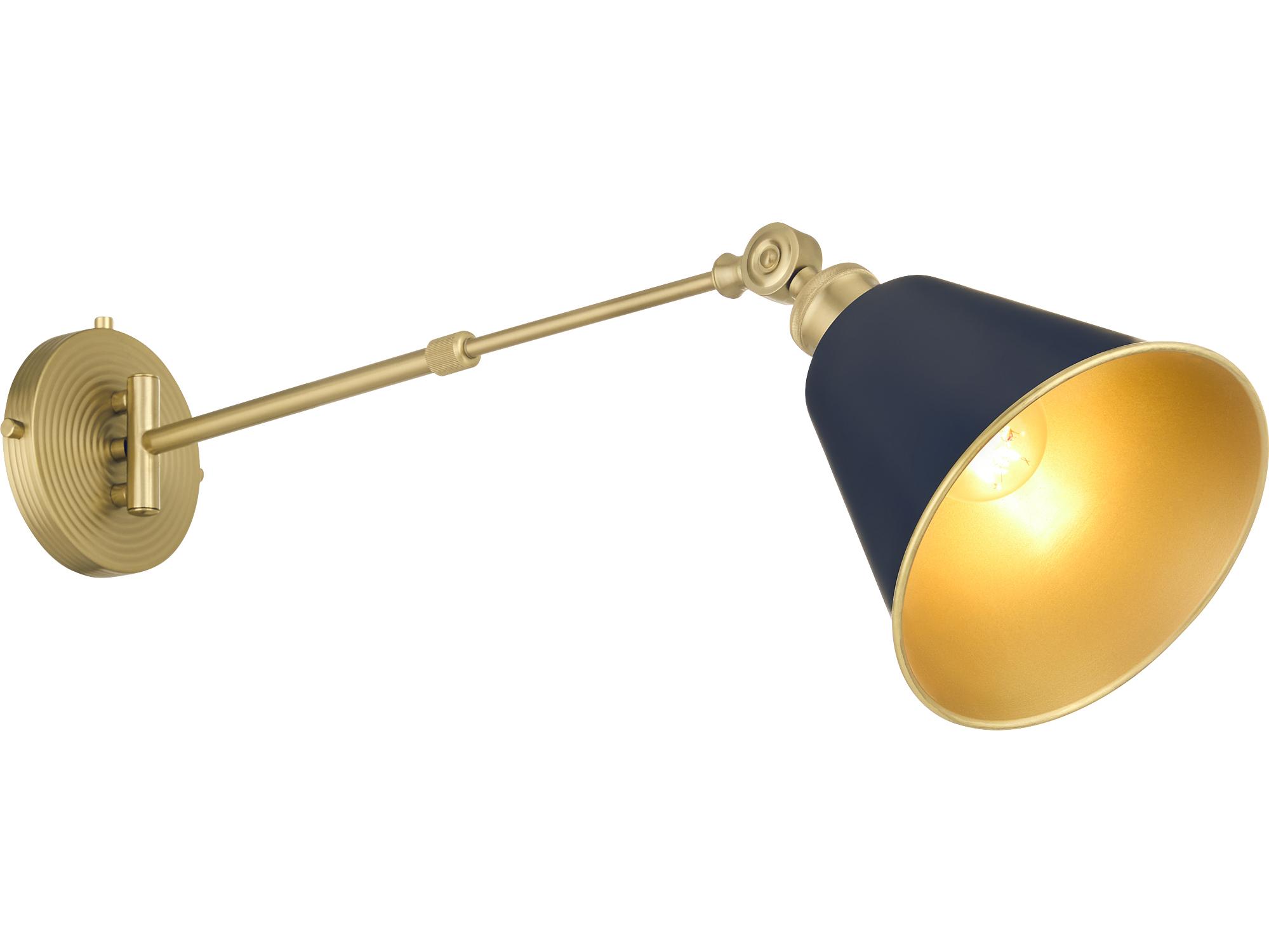Quorum Bailey 1-Light Blue Aged Brass Swing Wall Sconce