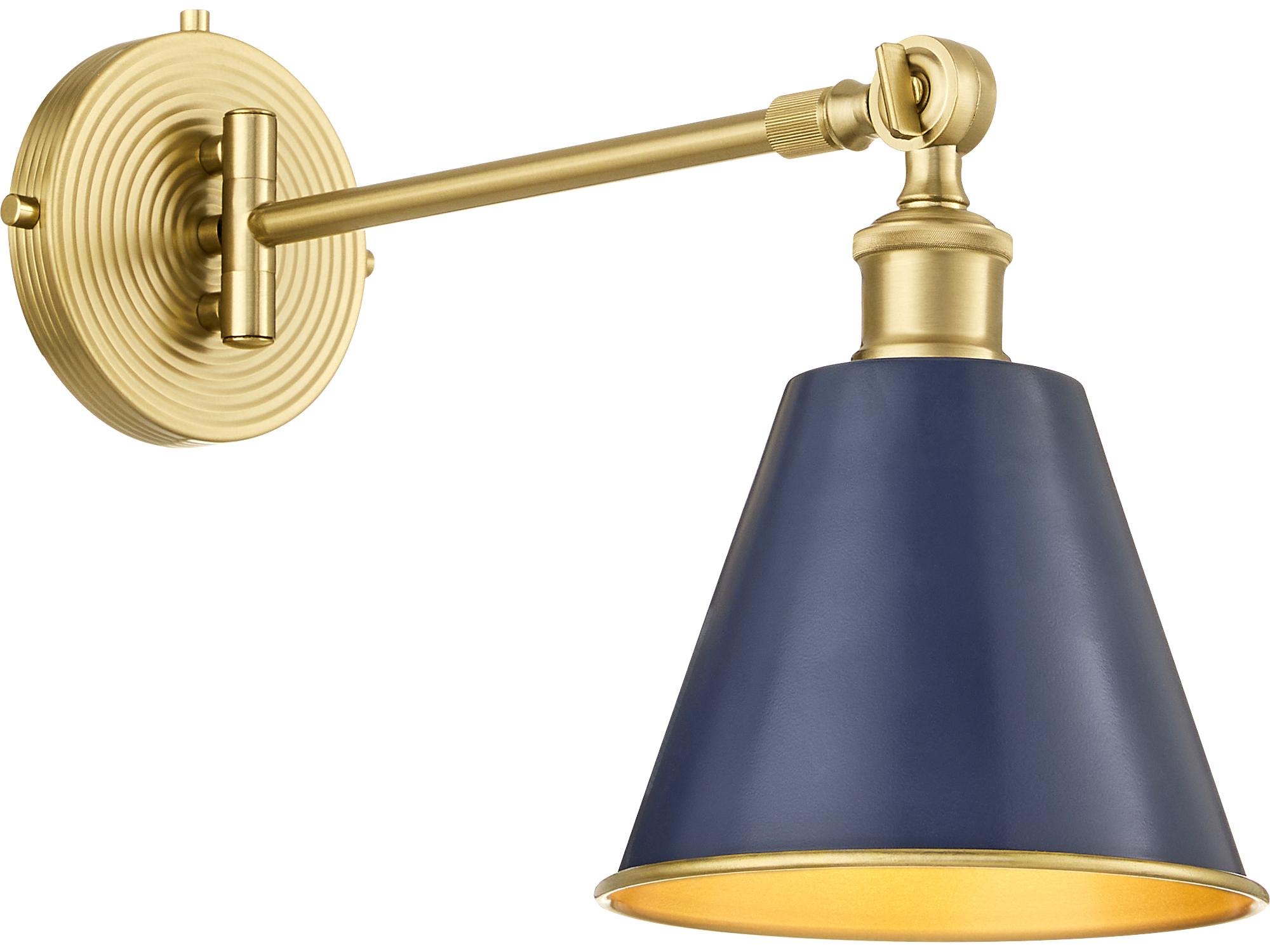 Quorum Bailey 1-Light Blue Aged Brass Swing Wall Sconce