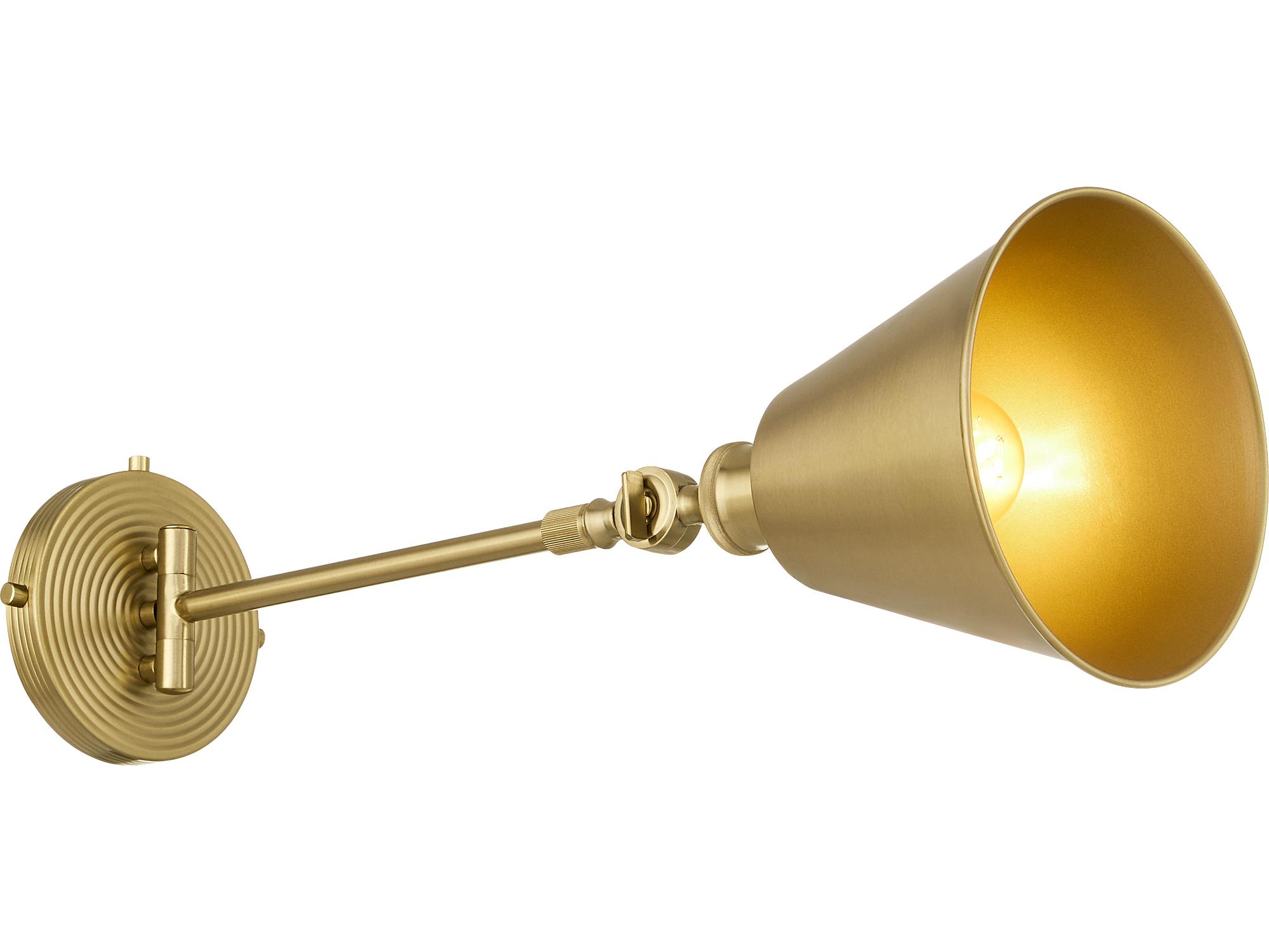 Quorum Bailey 1-Light Aged Brass Swing Wall Sconce