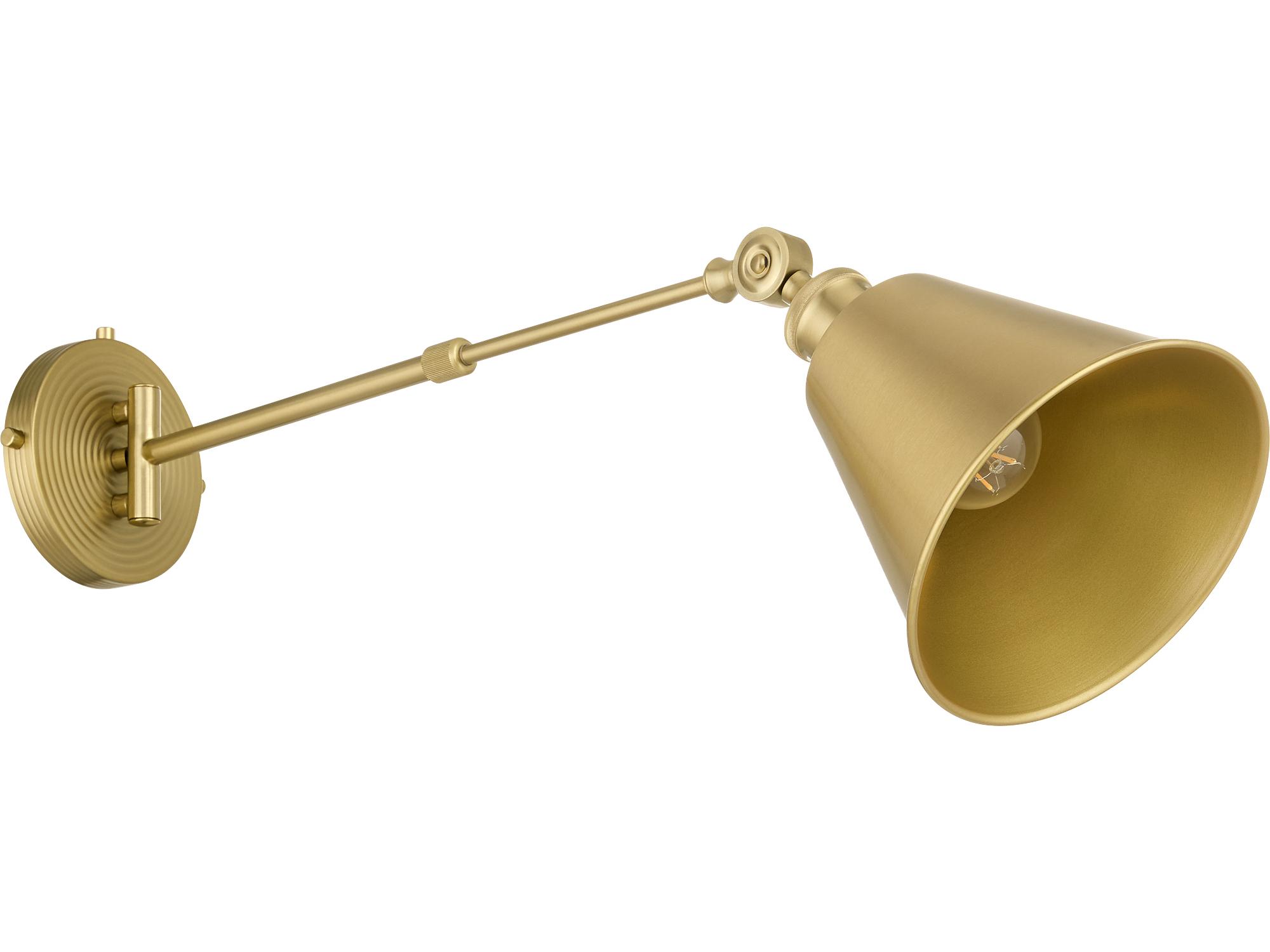 Quorum Bailey 1-Light Aged Brass Swing Wall Sconce