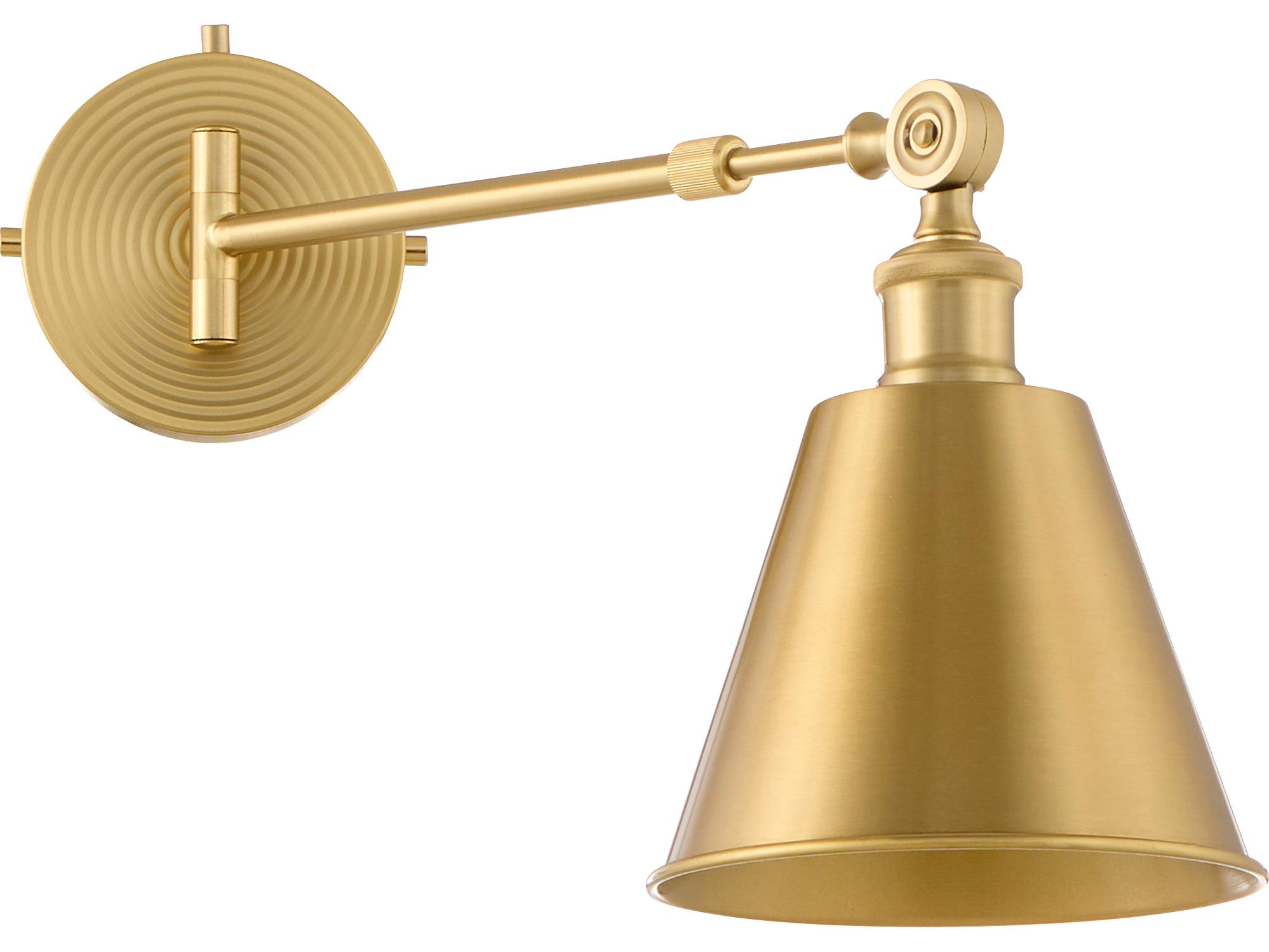 Quorum Bailey 1-Light Aged Brass Swing Wall Sconce