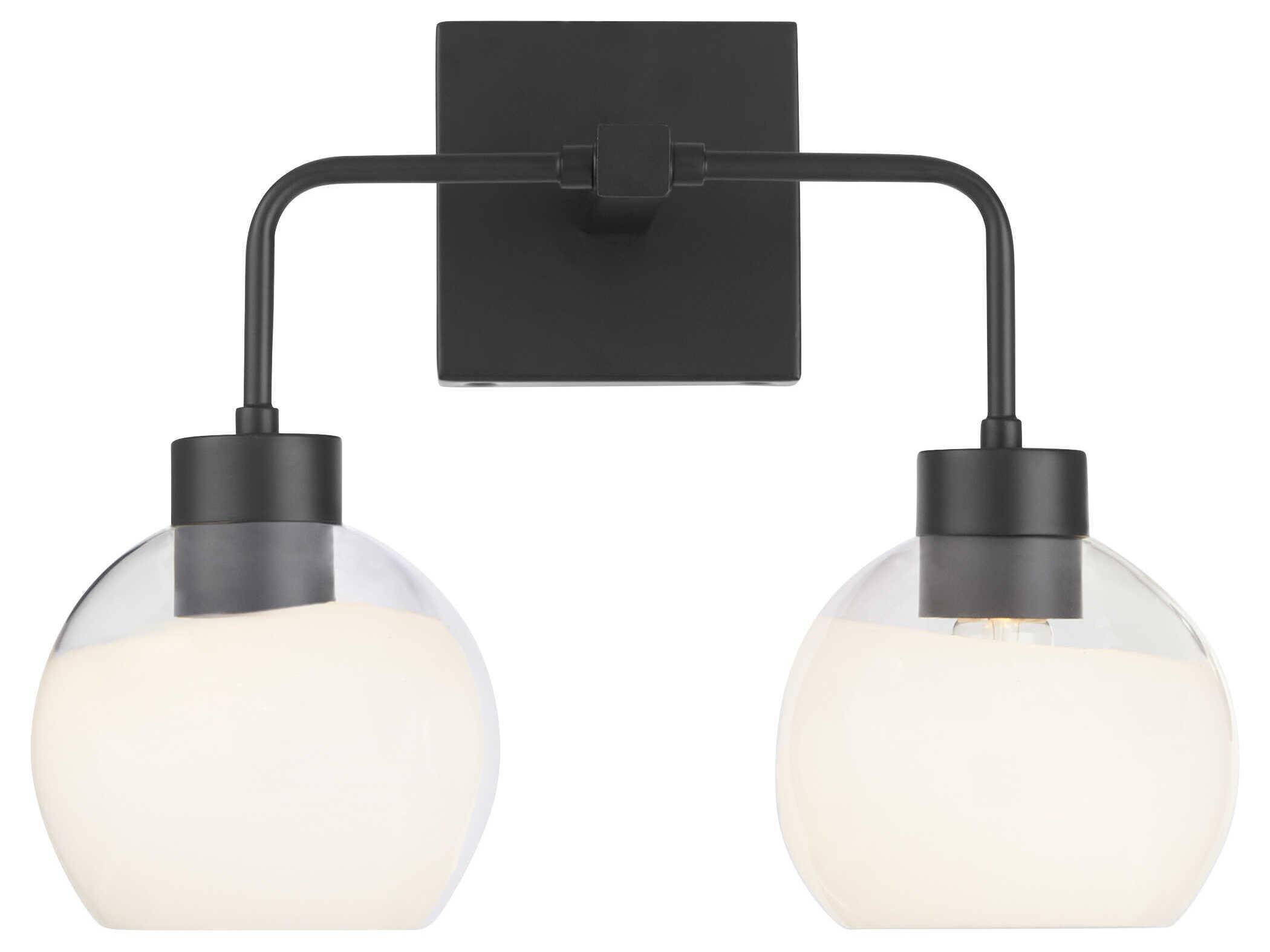 Quorum Lacy 2-Light Matte Black Vanity Light