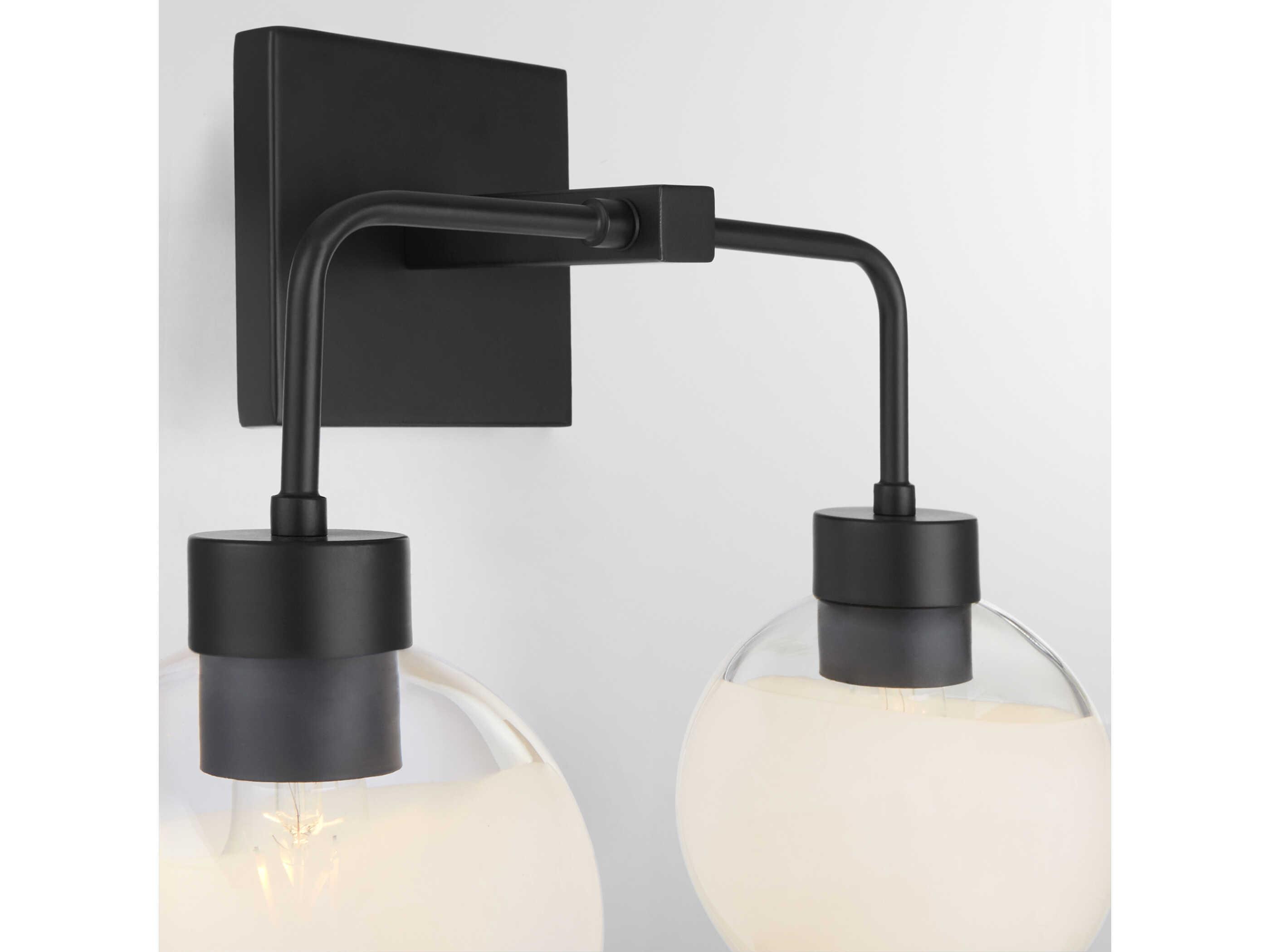 Quorum Lacy 2-Light Matte Black Vanity Light