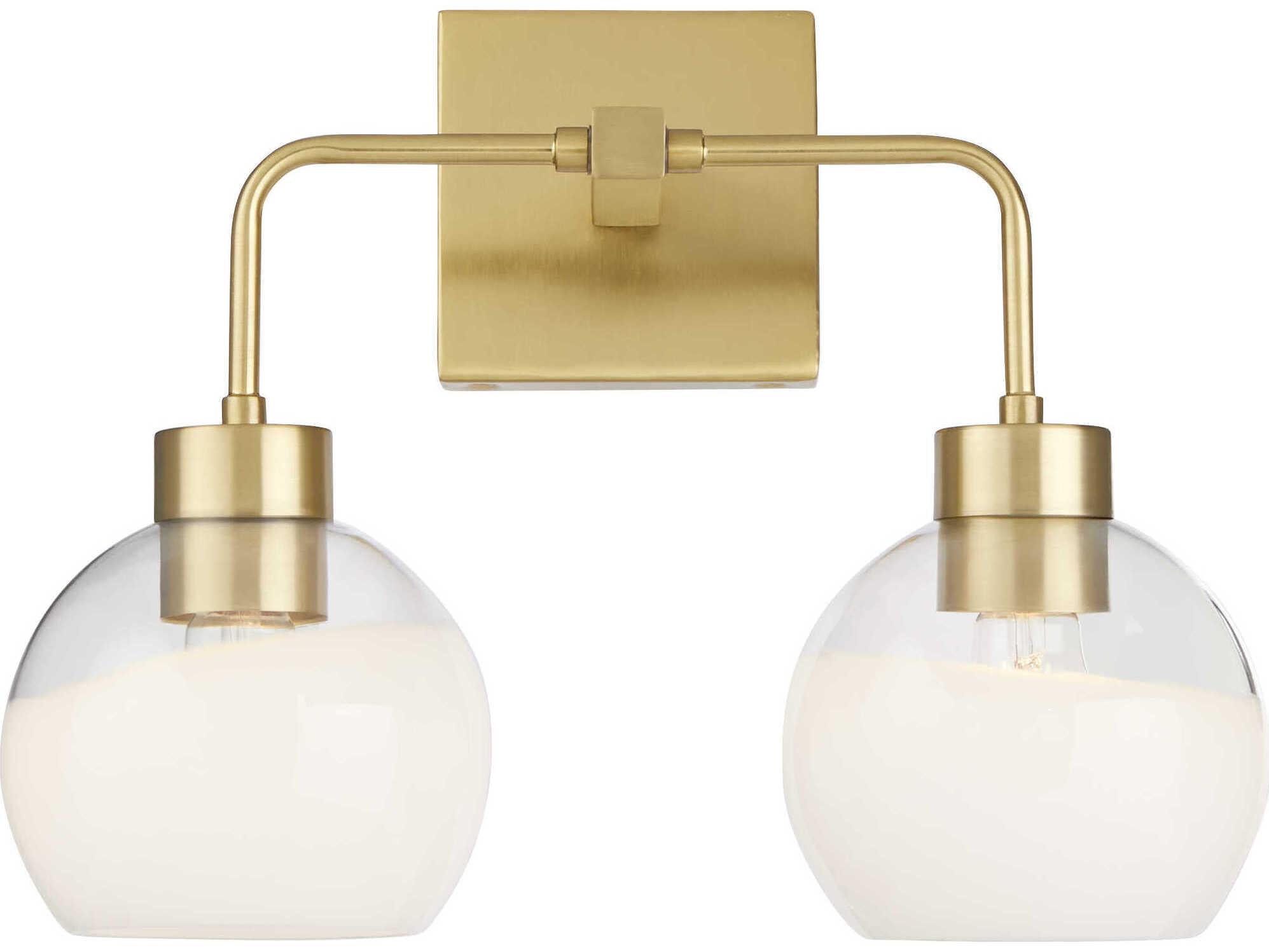 Quorum Lacy 2-Light Aged Brass Vanity Light