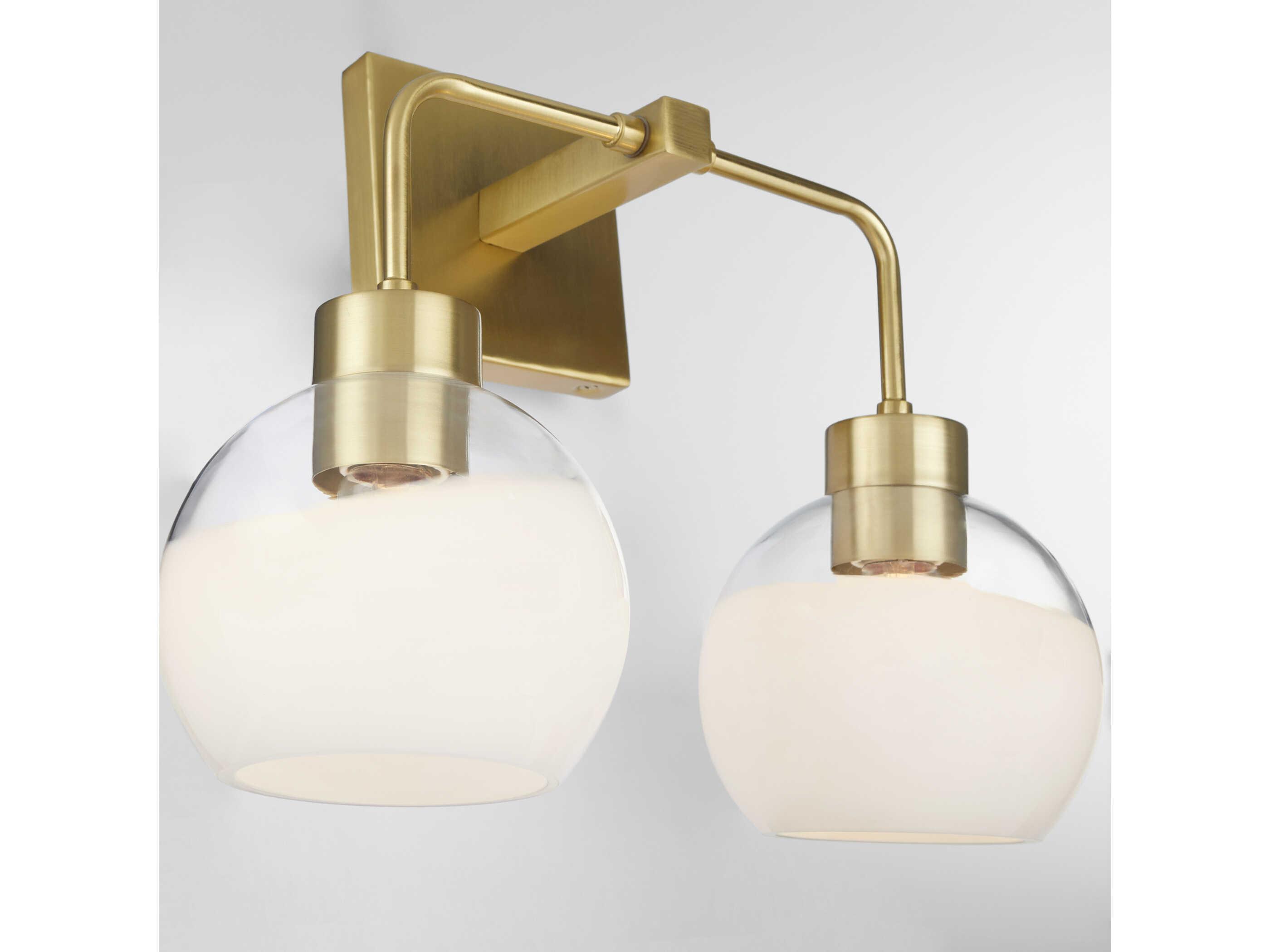 Quorum Lacy 2-Light Aged Brass Vanity Light