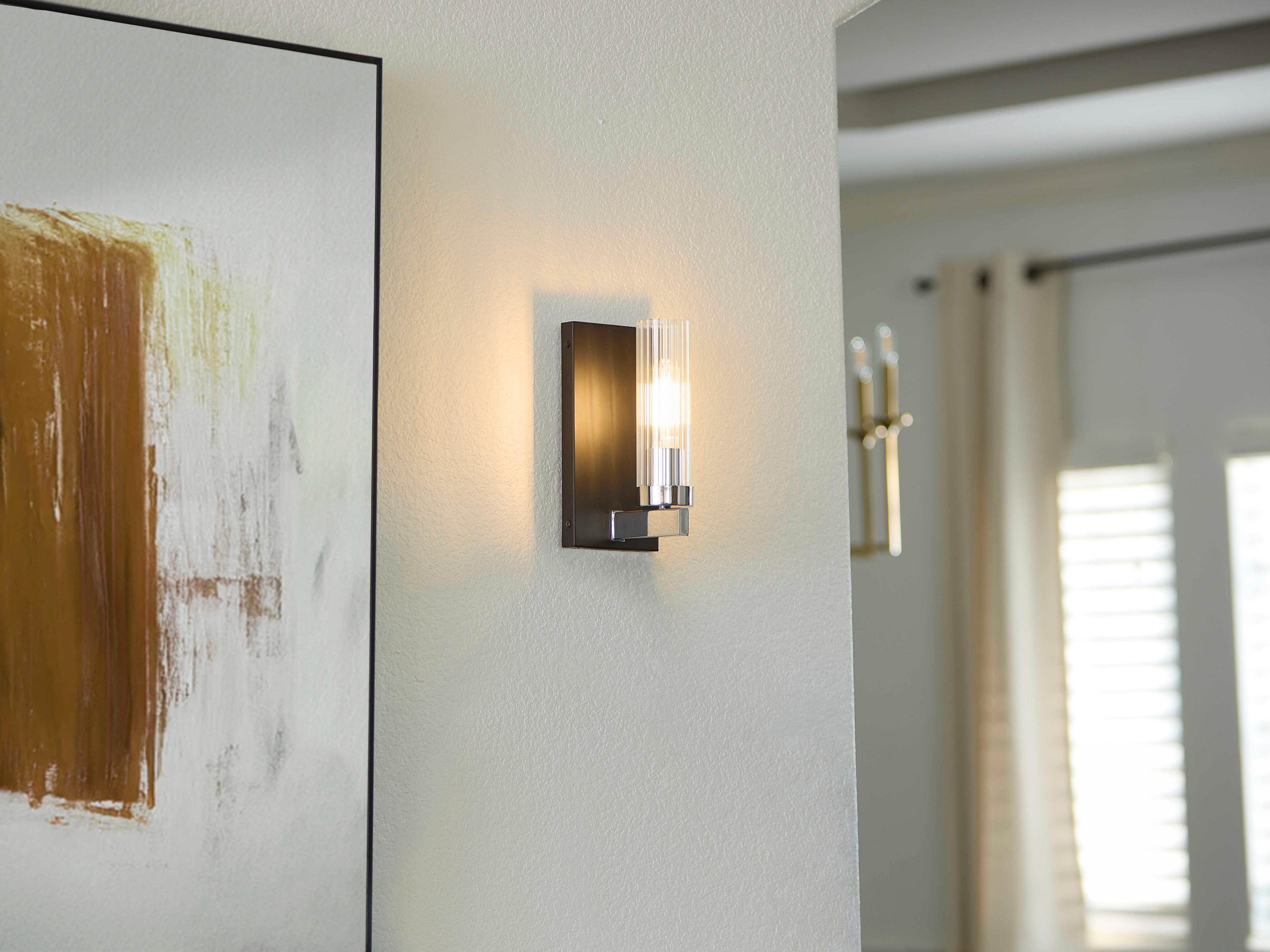 Quorum Kilbey 1-Light Matte Black Chrome Wall Sconce