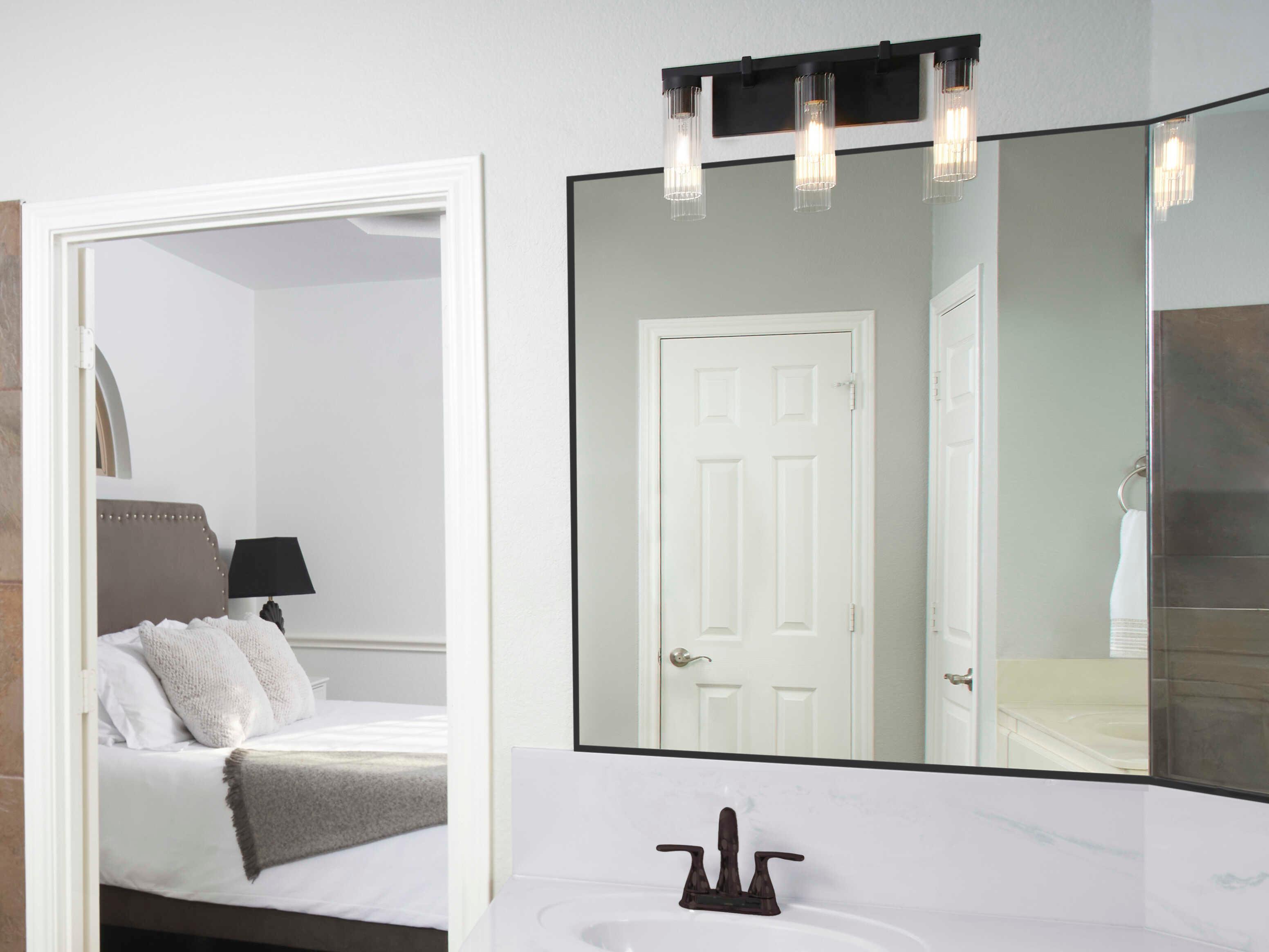 Quorum Kilbey 3-Light Matte Black Vanity Light