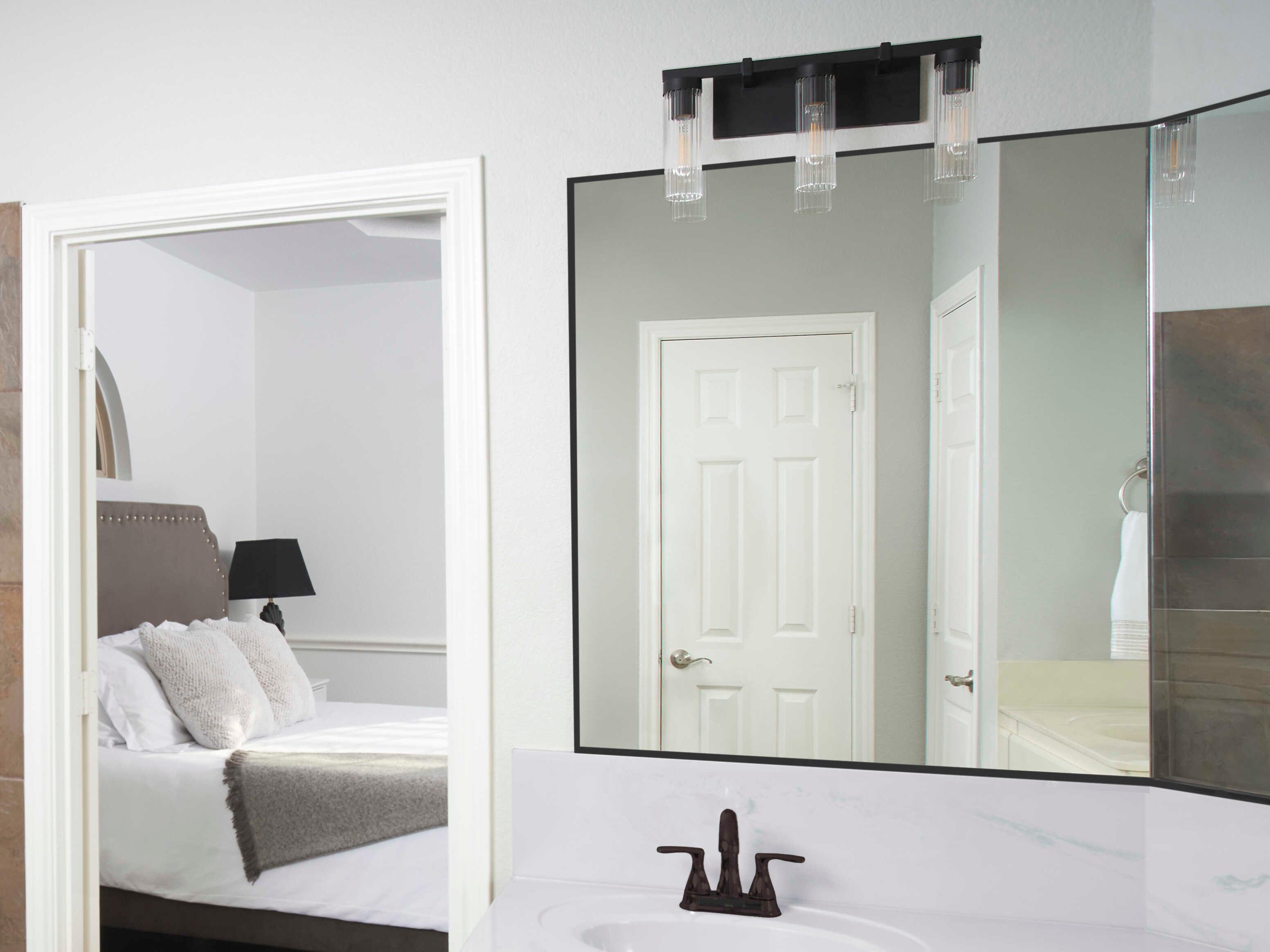 Quorum Kilbey 3-Light Matte Black Vanity Light