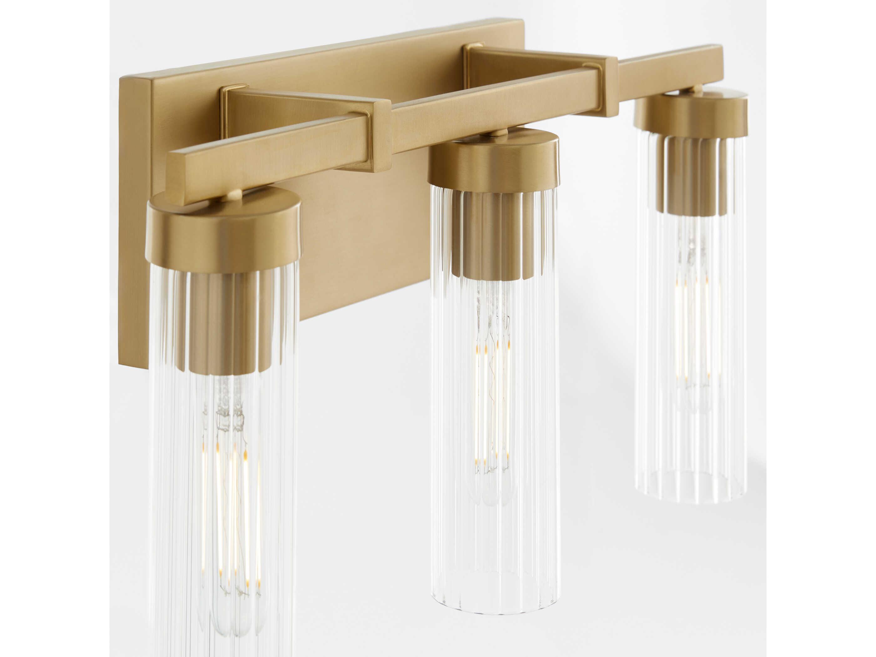 Quorum Kilbey 3-Light Aged Brass Vanity Light